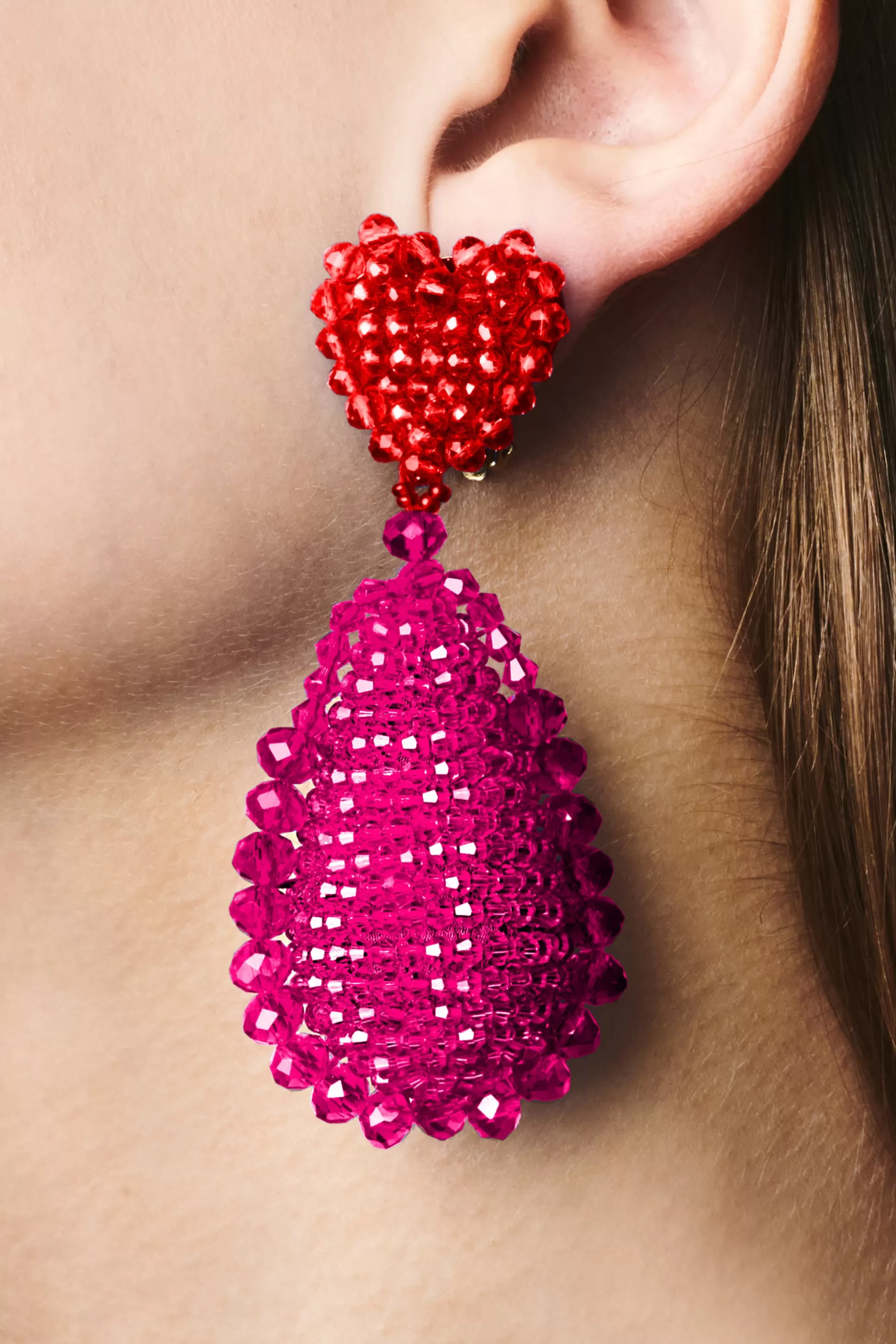 Sachin & Babi Earrings<Adeline Earrings - Faceted Beads Ruby/raspberry