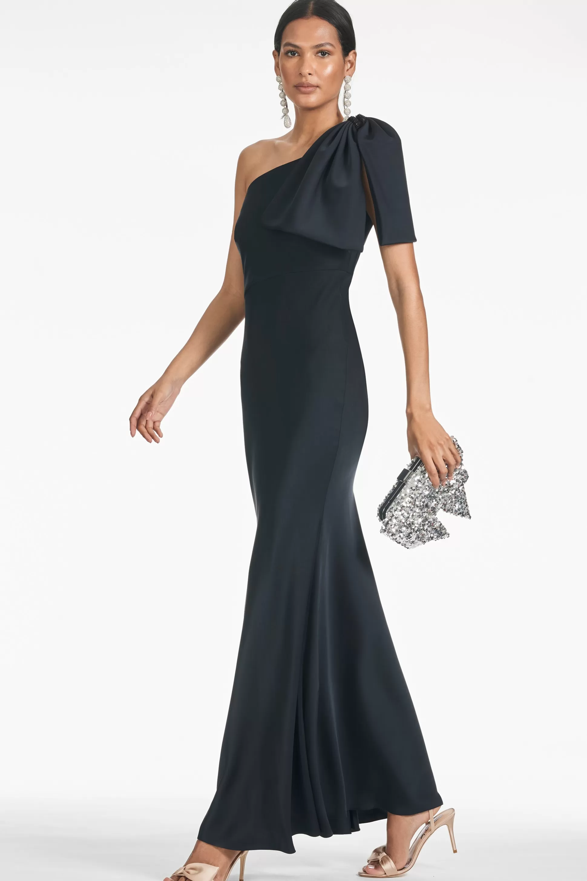 Sachin & Babi One Shoulder<Aubrey Gown - Black