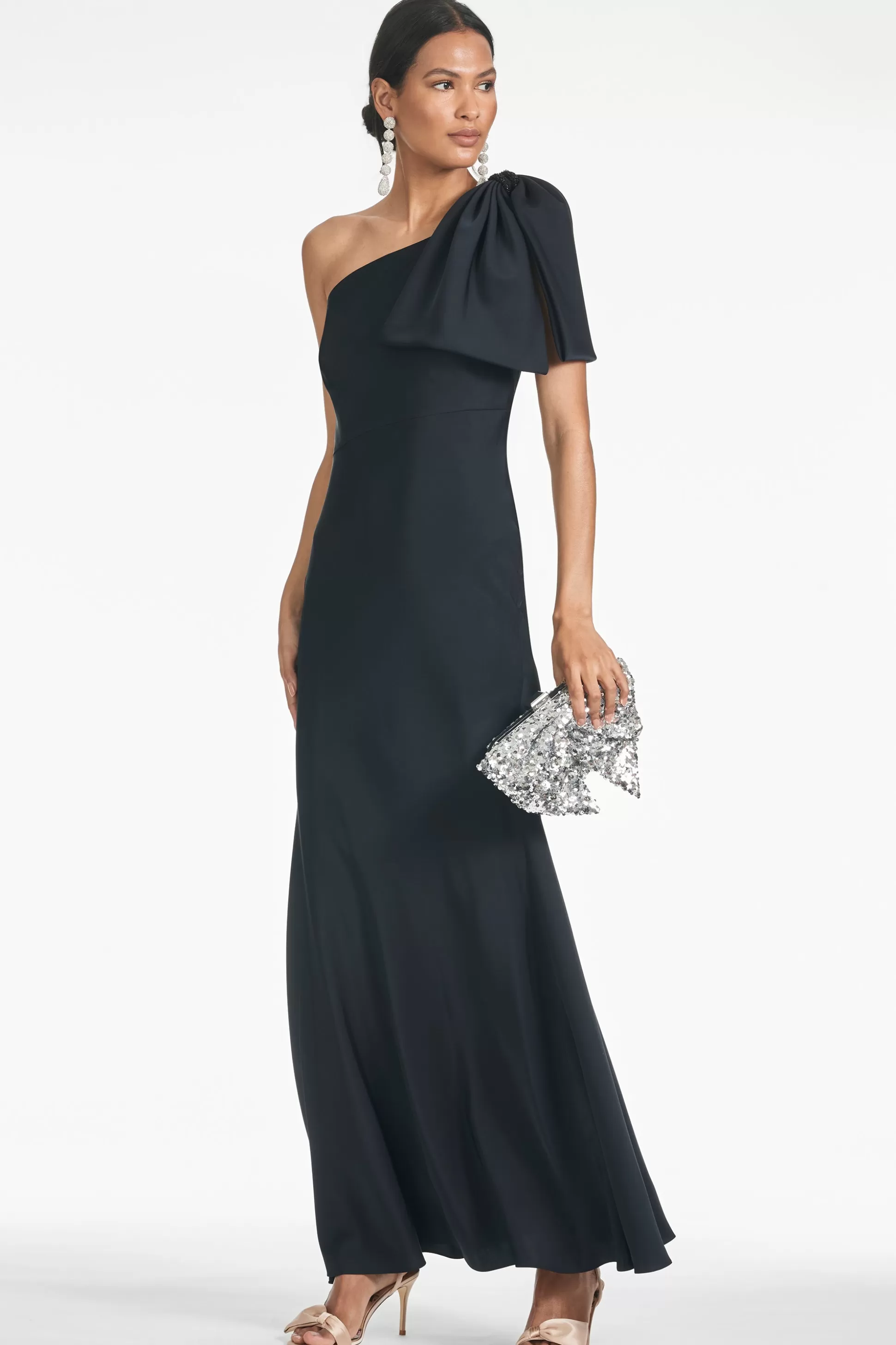 Sachin & Babi One Shoulder<Aubrey Gown - Black