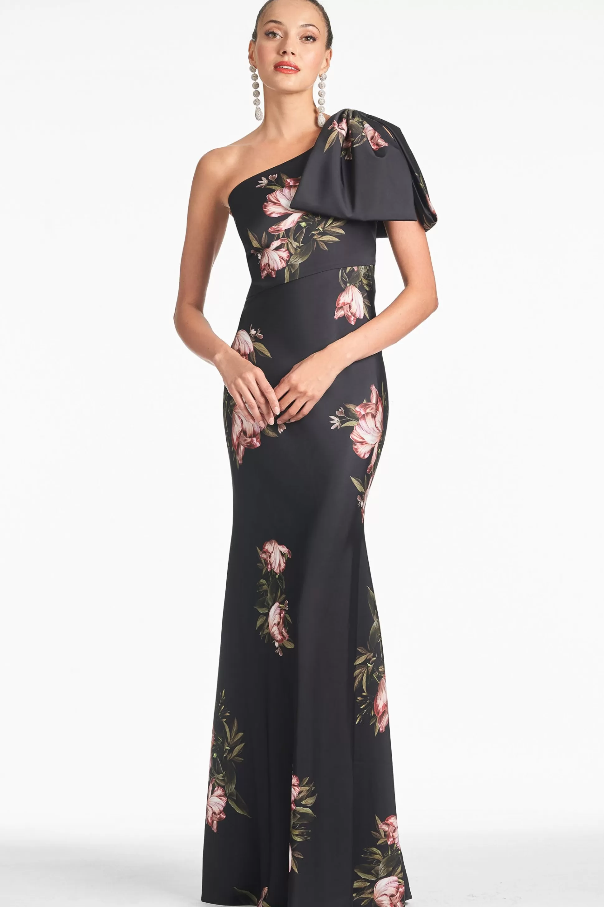 Sachin & Babi One Shoulder<Aubrey Gown - Noir Blossom Noirblossom