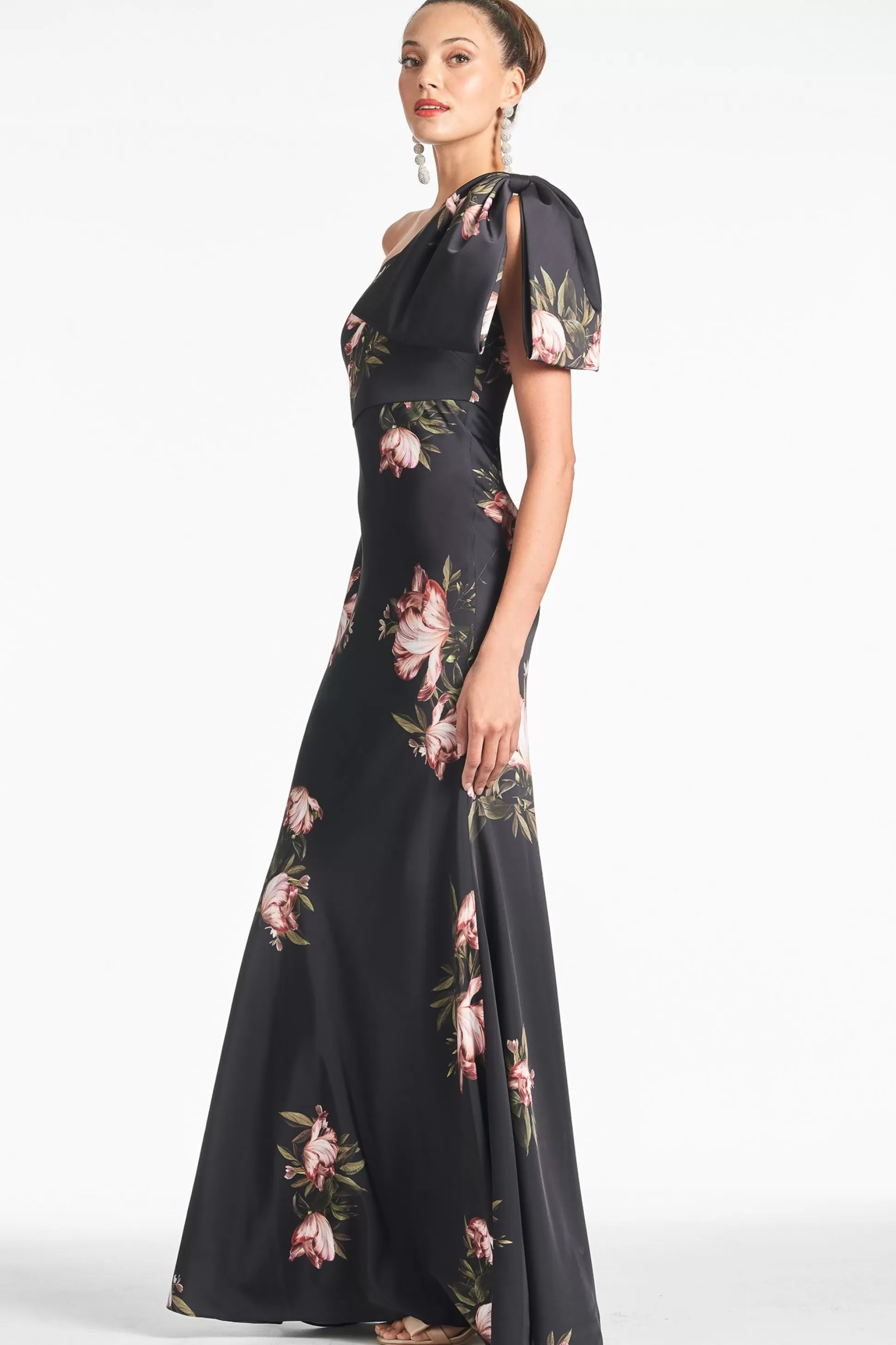 Sachin & Babi One Shoulder<Aubrey Gown - Noir Blossom Noirblossom