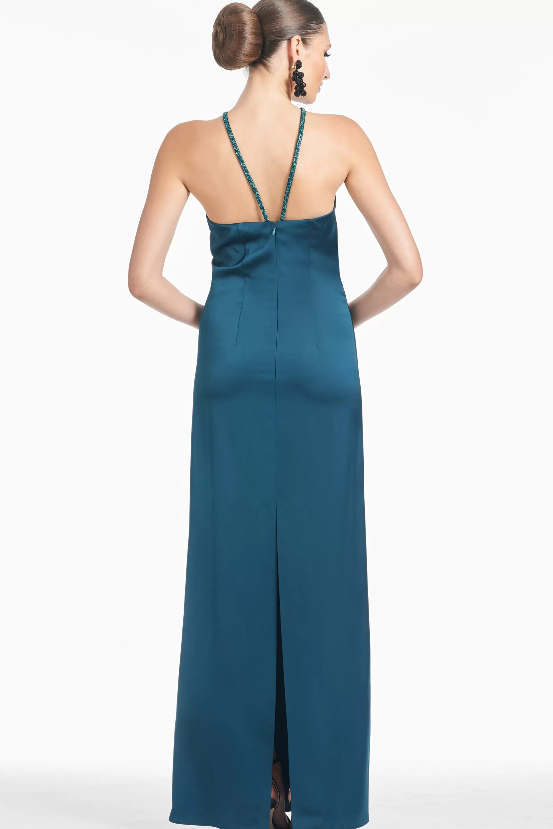 Sachin & Babi Sleeveless<Becca Gown - Bottle Green Bottlegreen