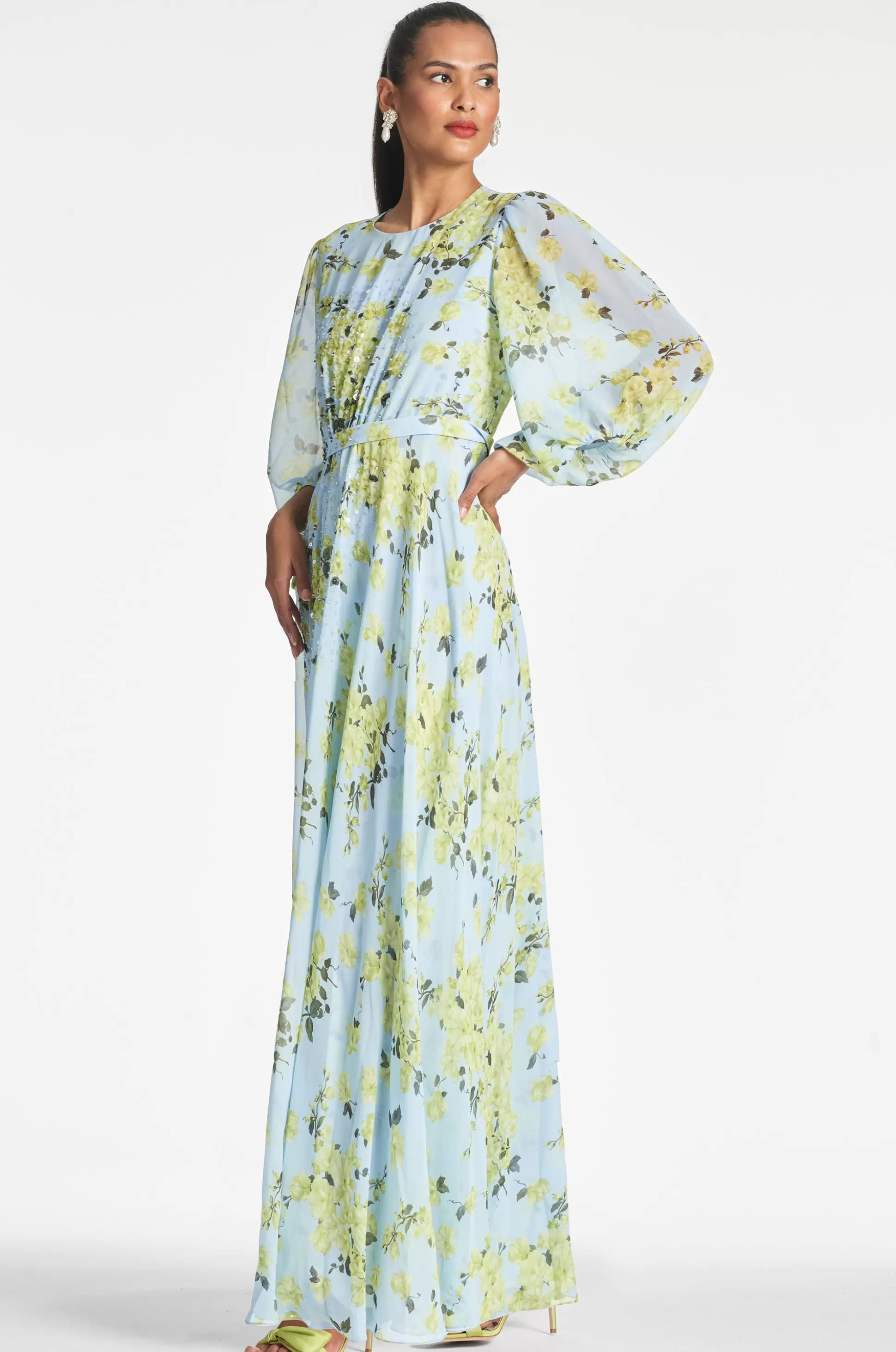 Sachin & Babi Plus Sizes<Bianca Gown - Sky Citrine Floral Skycitrinefloral