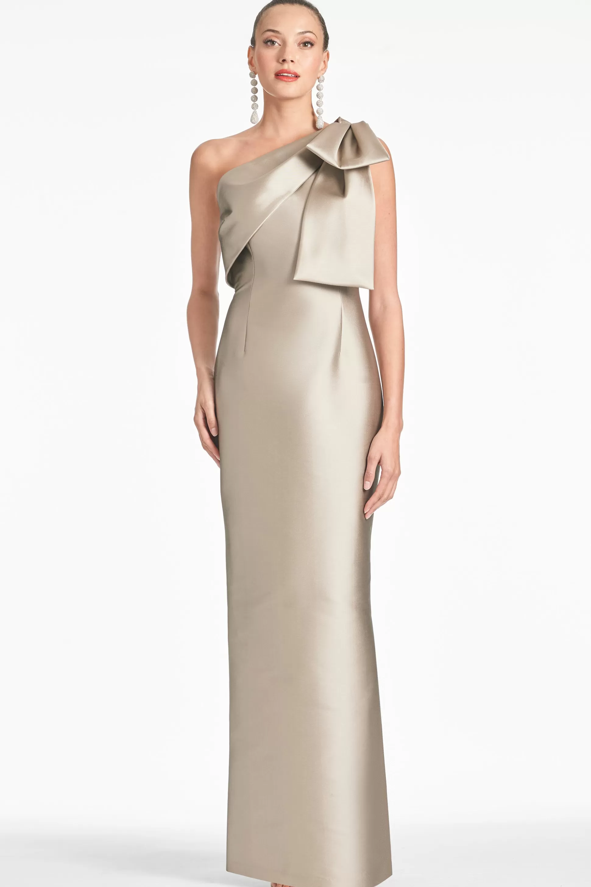 Sachin & Babi One Shoulder<Bonnie Gown - Pewter