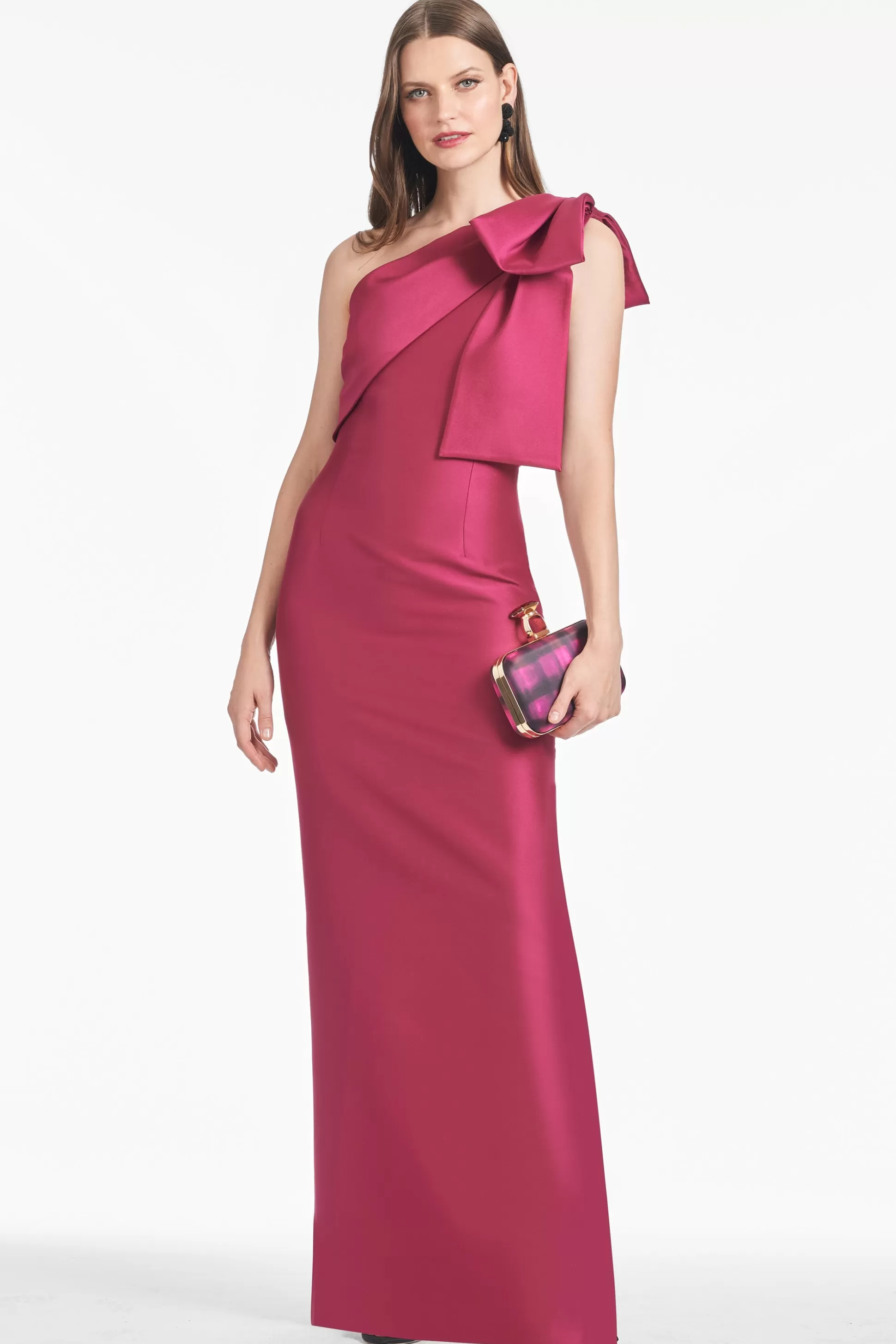 Sachin & Babi One Shoulder<Bonnie Gown - Rhodolite