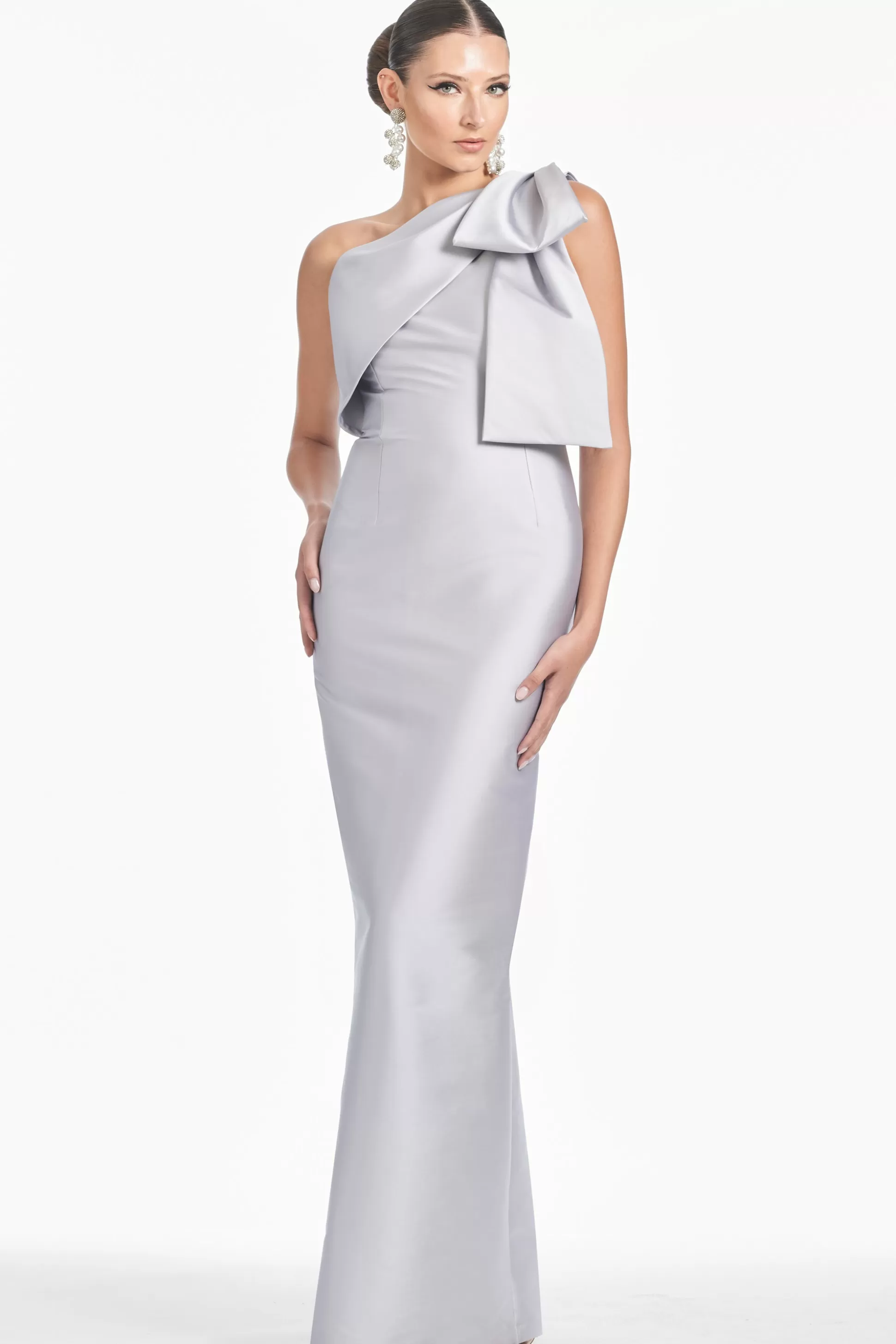 Sachin & Babi One Shoulder<Bonnie Gown - Silver