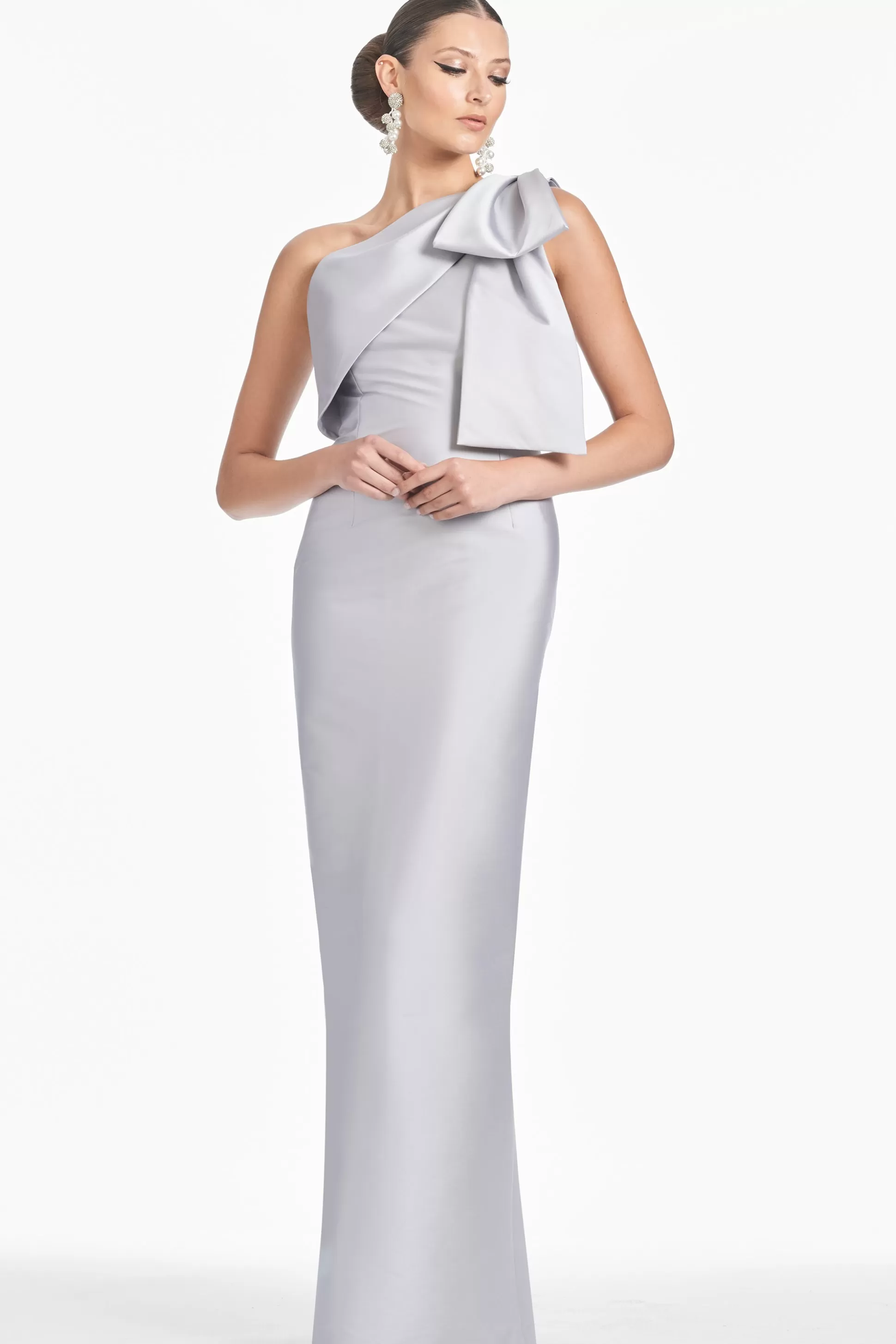 Sachin & Babi One Shoulder<Bonnie Gown - Silver