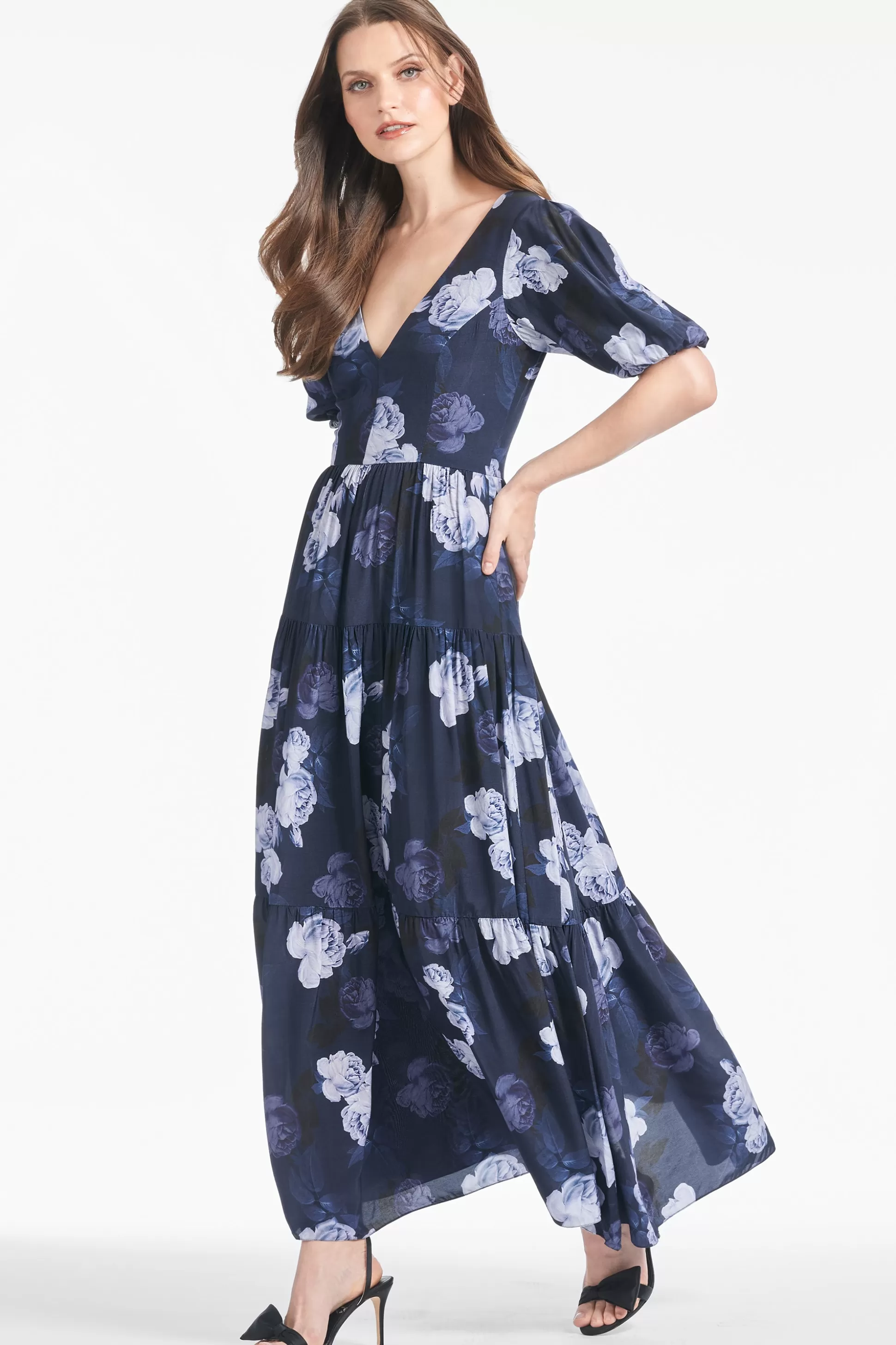 Sachin & Babi Plus Sizes | A-line<Carina Dress - Midnight Glacial Rose Midnightglacialrose