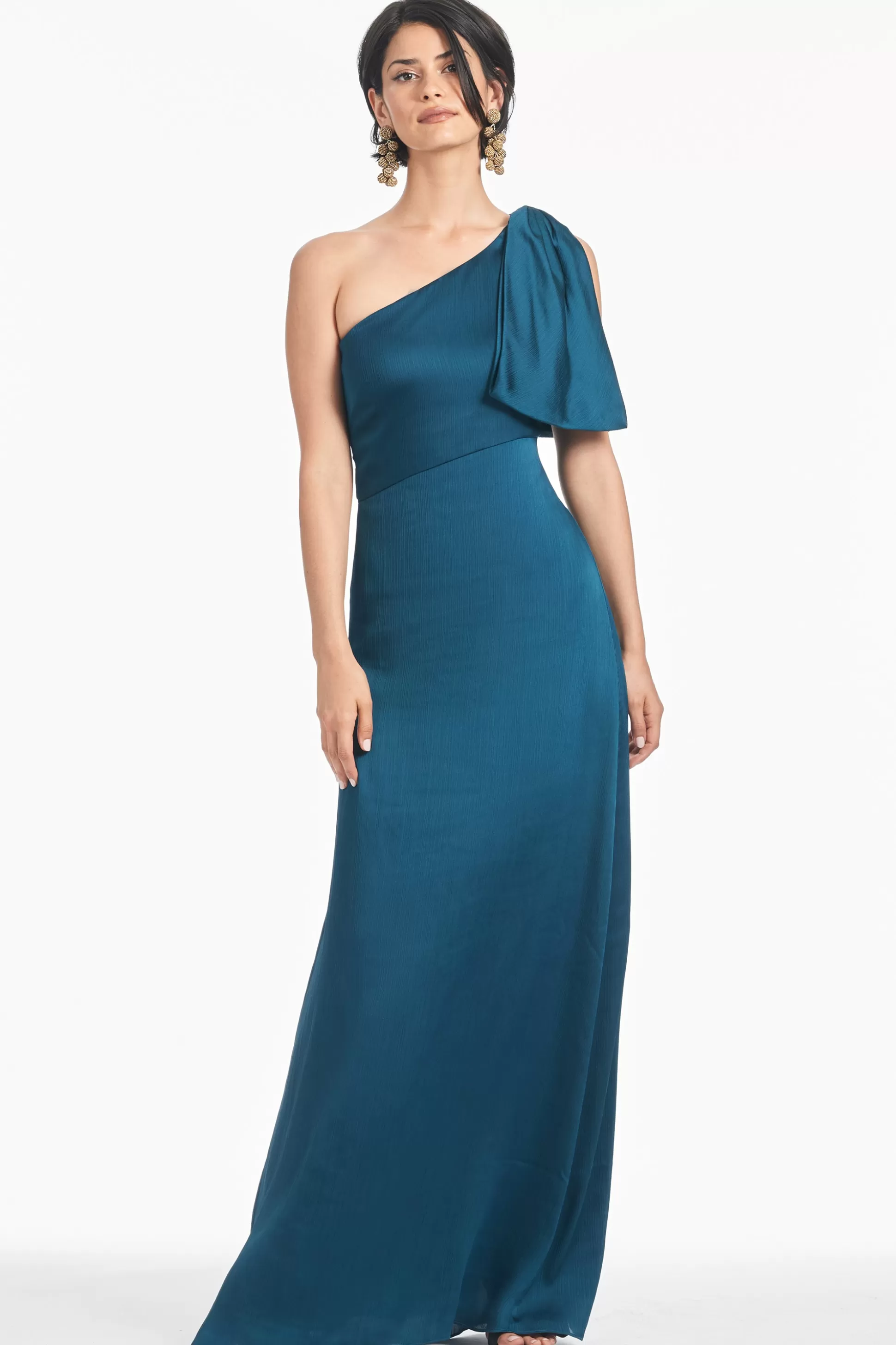 Sachin & Babi One Shoulder<Chelsea Gown - Bottle Green Bottlegreen