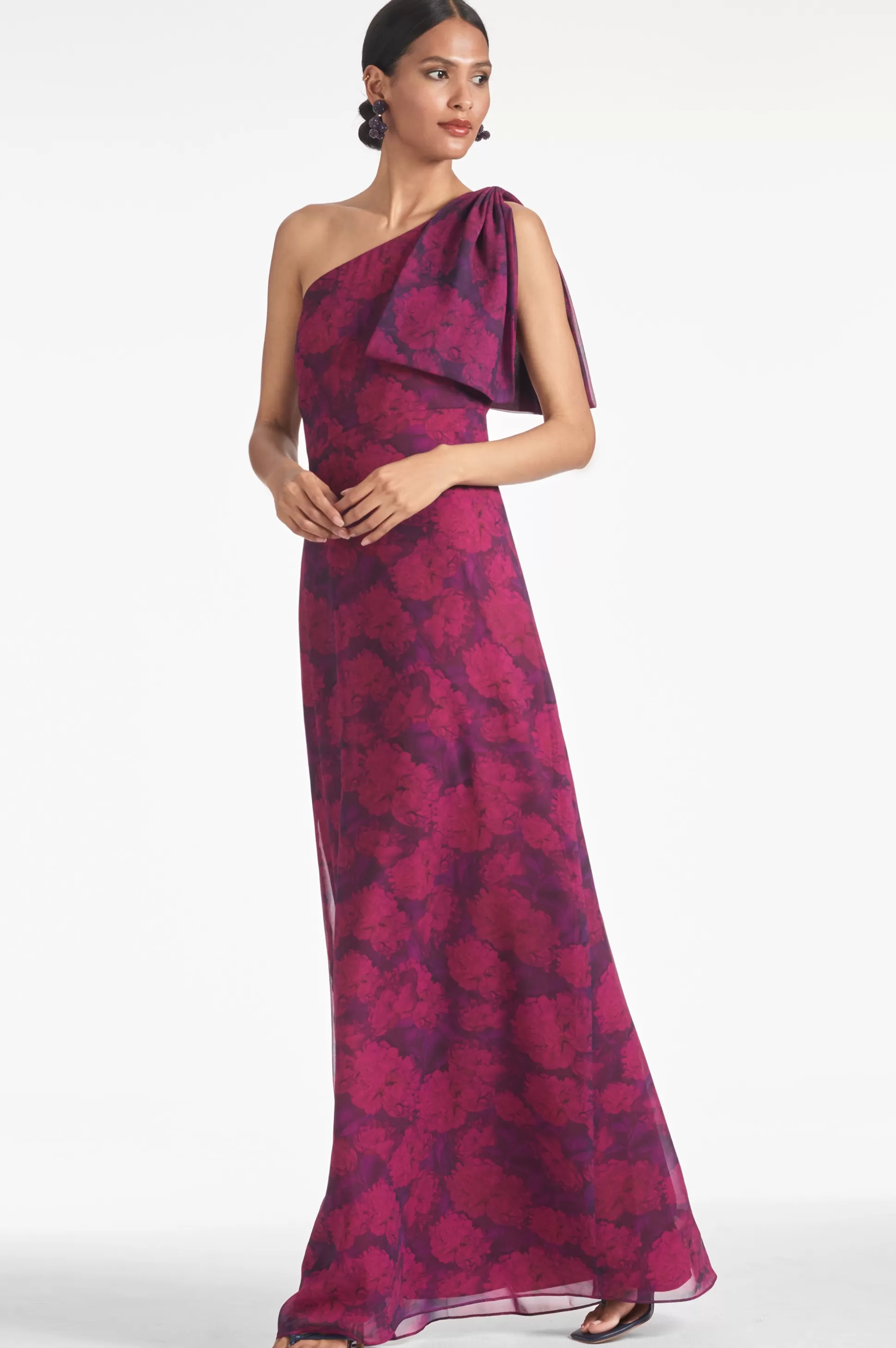 Sachin & Babi Plus Sizes | One Shoulder<Chelsea Gown - Magenta Bloom Magentabloom