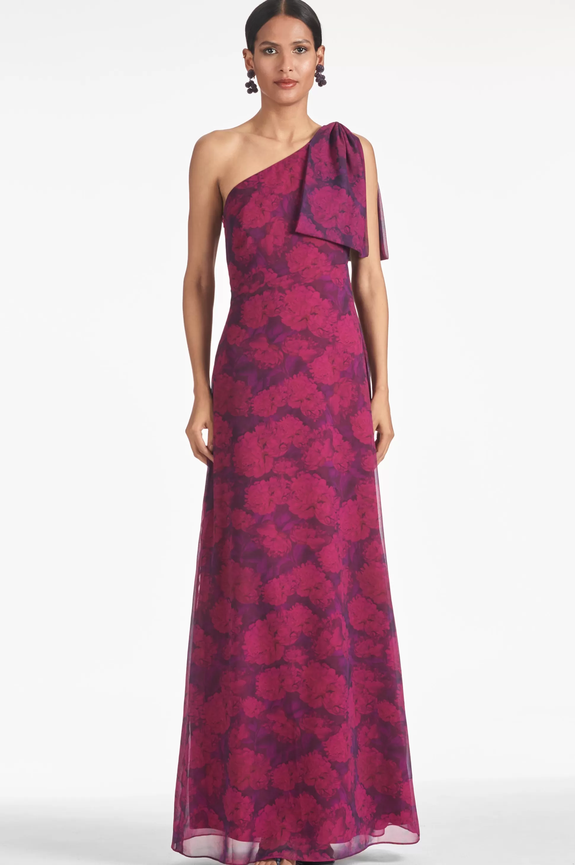 Sachin & Babi Plus Sizes | One Shoulder<Chelsea Gown - Magenta Bloom Magentabloom