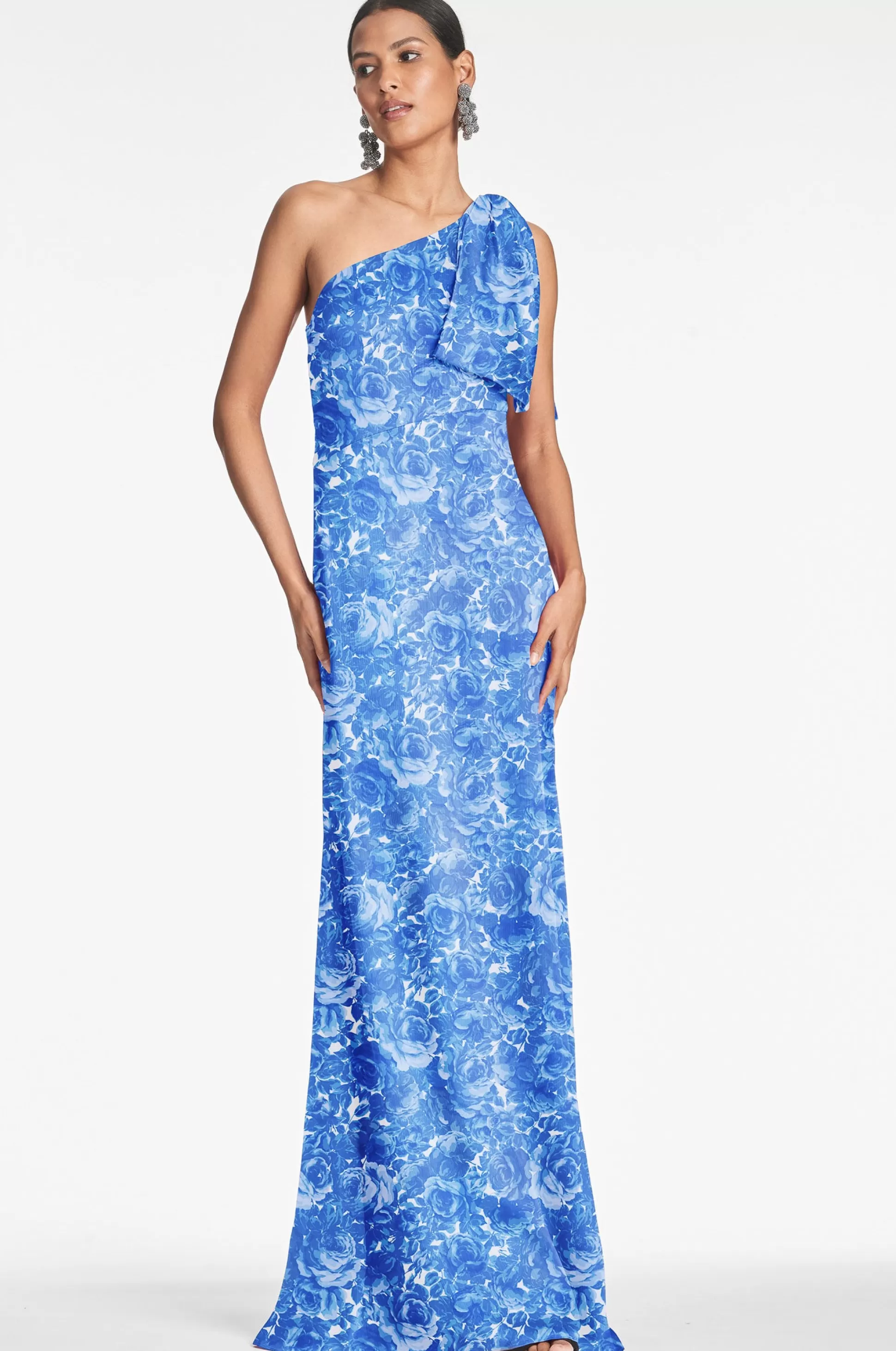 Sachin & Babi Plus Sizes | One Shoulder<Chelsea Gown - Mediterranean Blooms Mediterraneanblooms