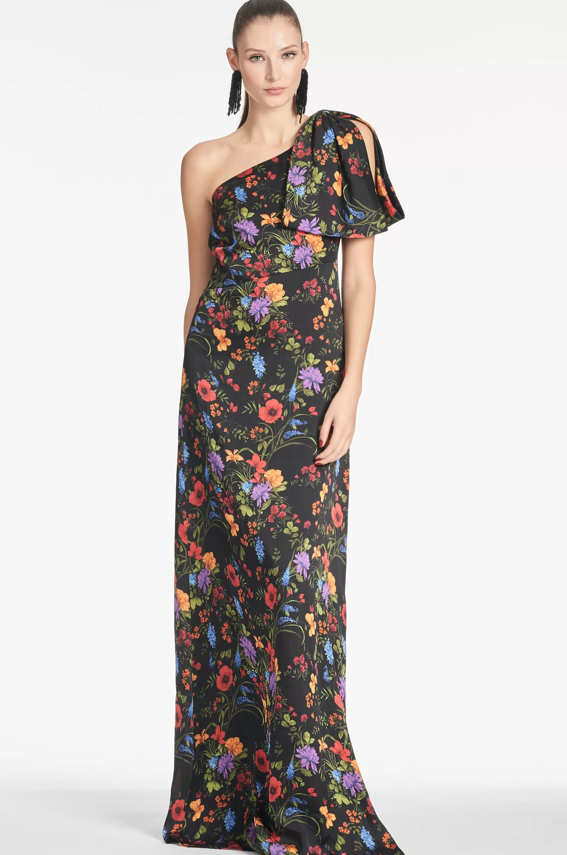 Sachin & Babi Plus Sizes | One Shoulder<Chelsea Gown - Noir Wildflower Noirwildflower