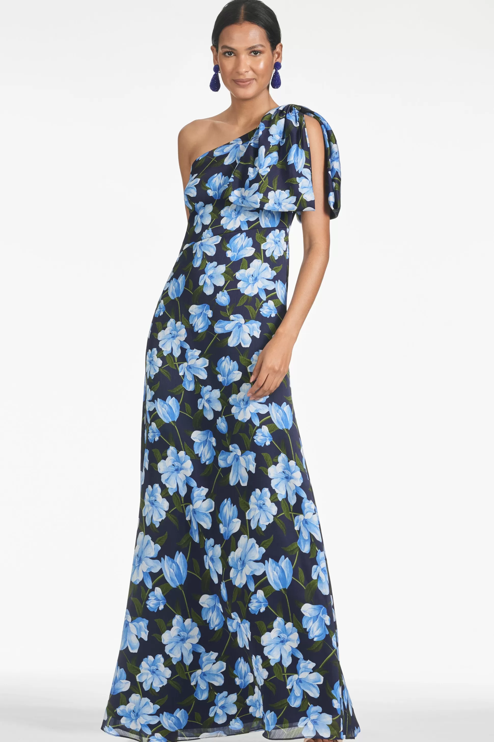 Sachin & Babi Plus Sizes | One Shoulder<Chelsea Gown - Ocean Blue Magnolia Oceanbluemagnolia