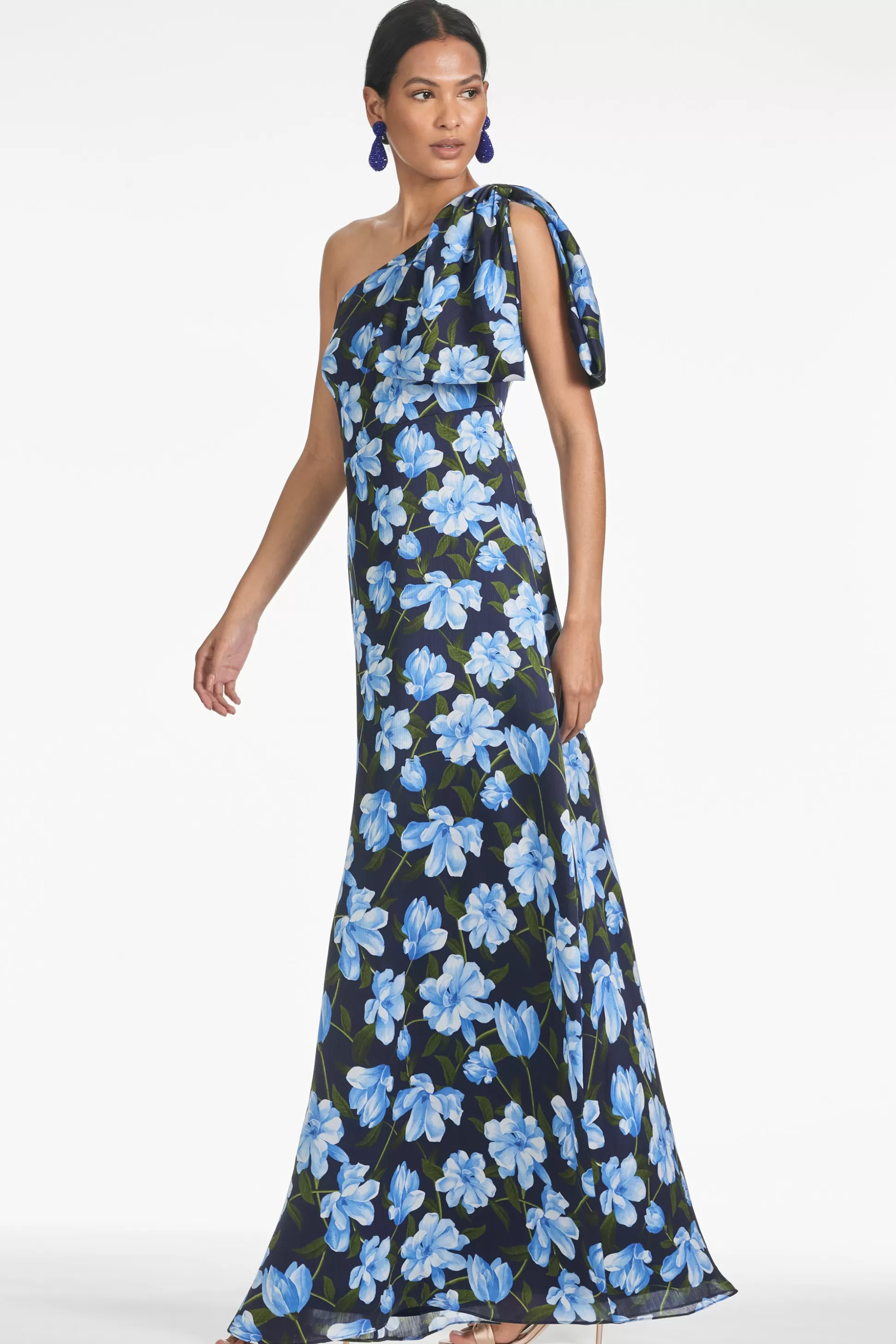 Sachin & Babi Plus Sizes | One Shoulder<Chelsea Gown - Ocean Blue Magnolia Oceanbluemagnolia