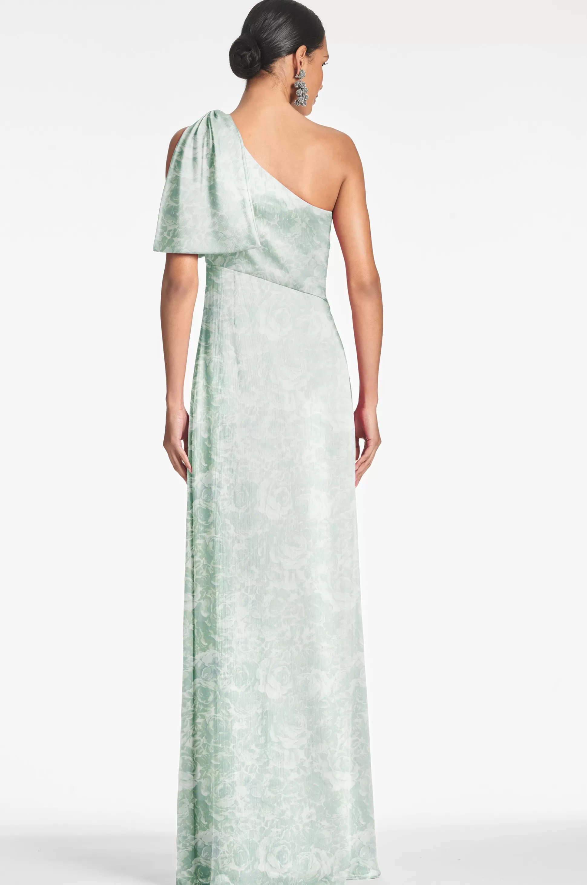 Sachin & Babi One Shoulder<Chelsea Gown - Sage Painted Floral Sagepaintedfloral