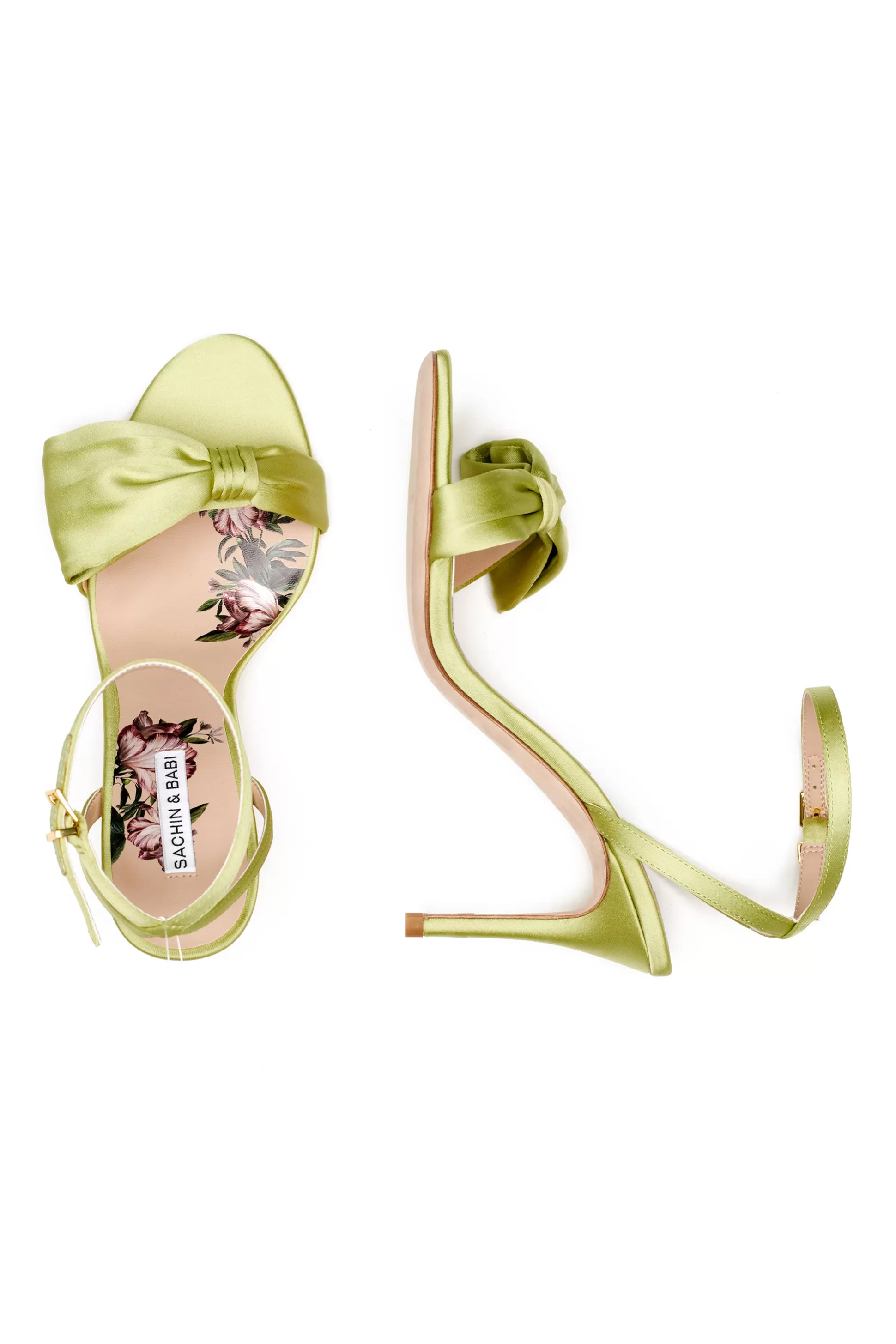 Sachin & Babi Shoes<Chelsea Obi-Bow Open Toe - Lime Green Limegreen