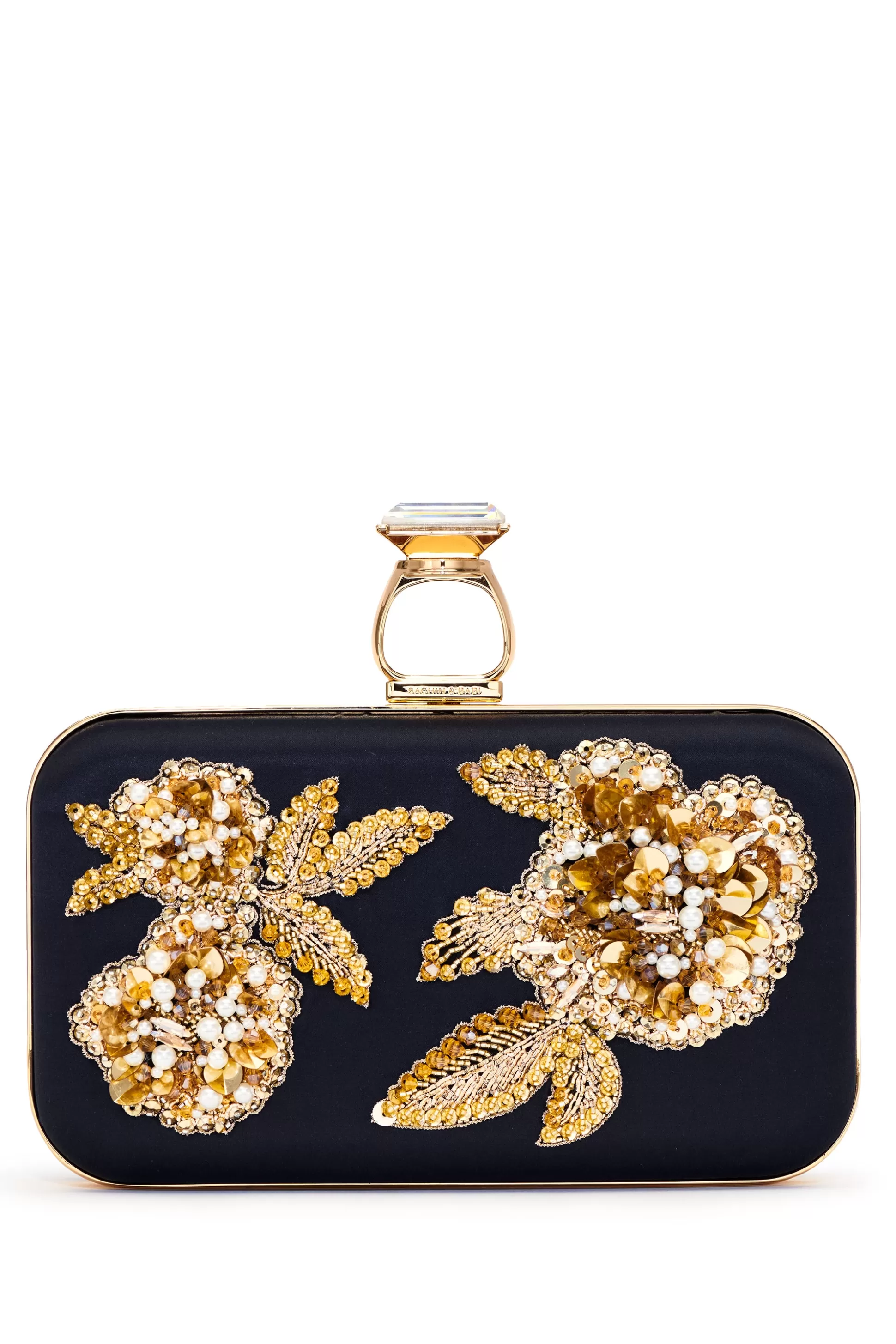 Sachin & Babi Bags<Embellished On The Rocks Clutch - Black