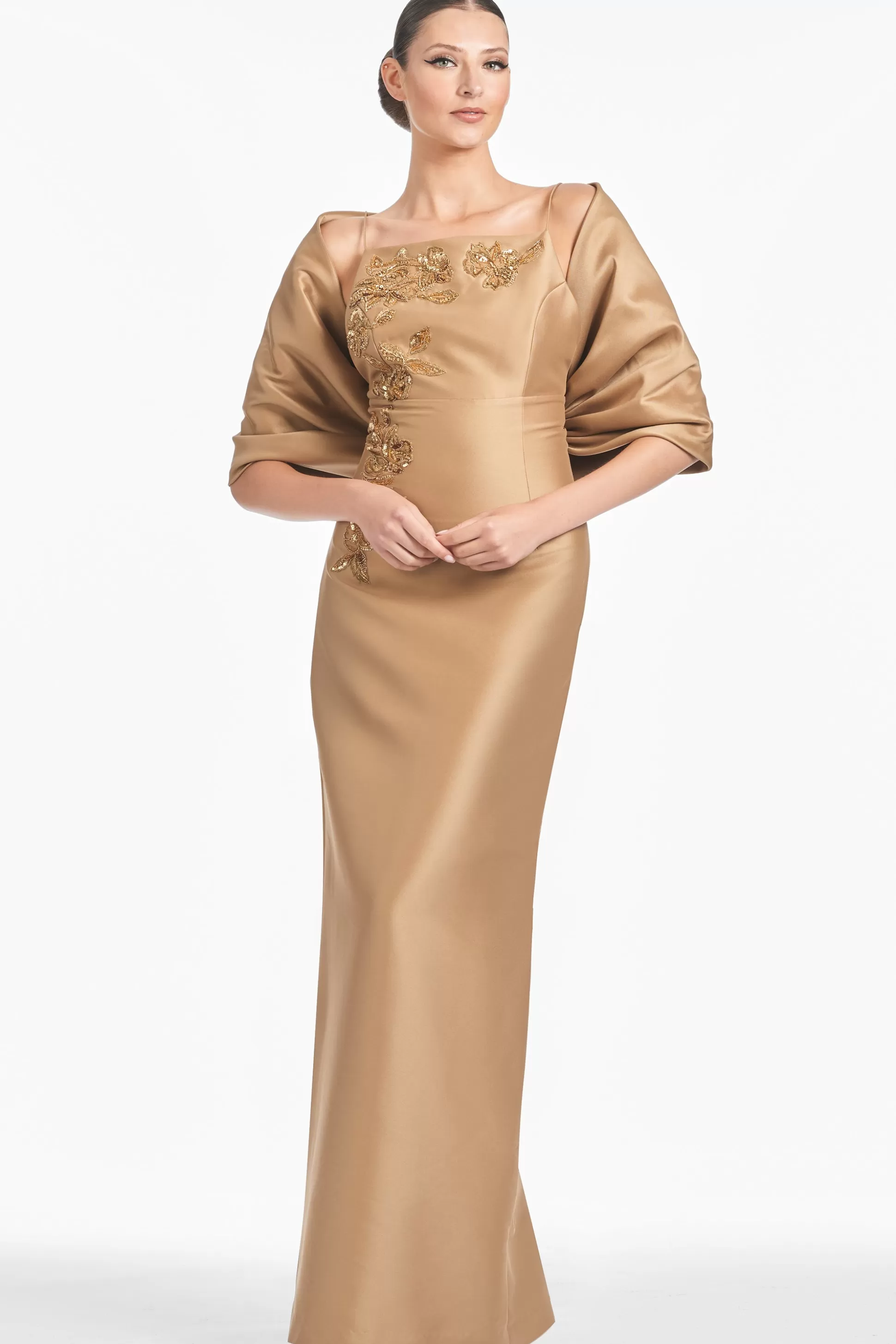 Sachin & Babi Sleeveless<Embellished Pryce Gown - Chestnut Gold Chestnutgold