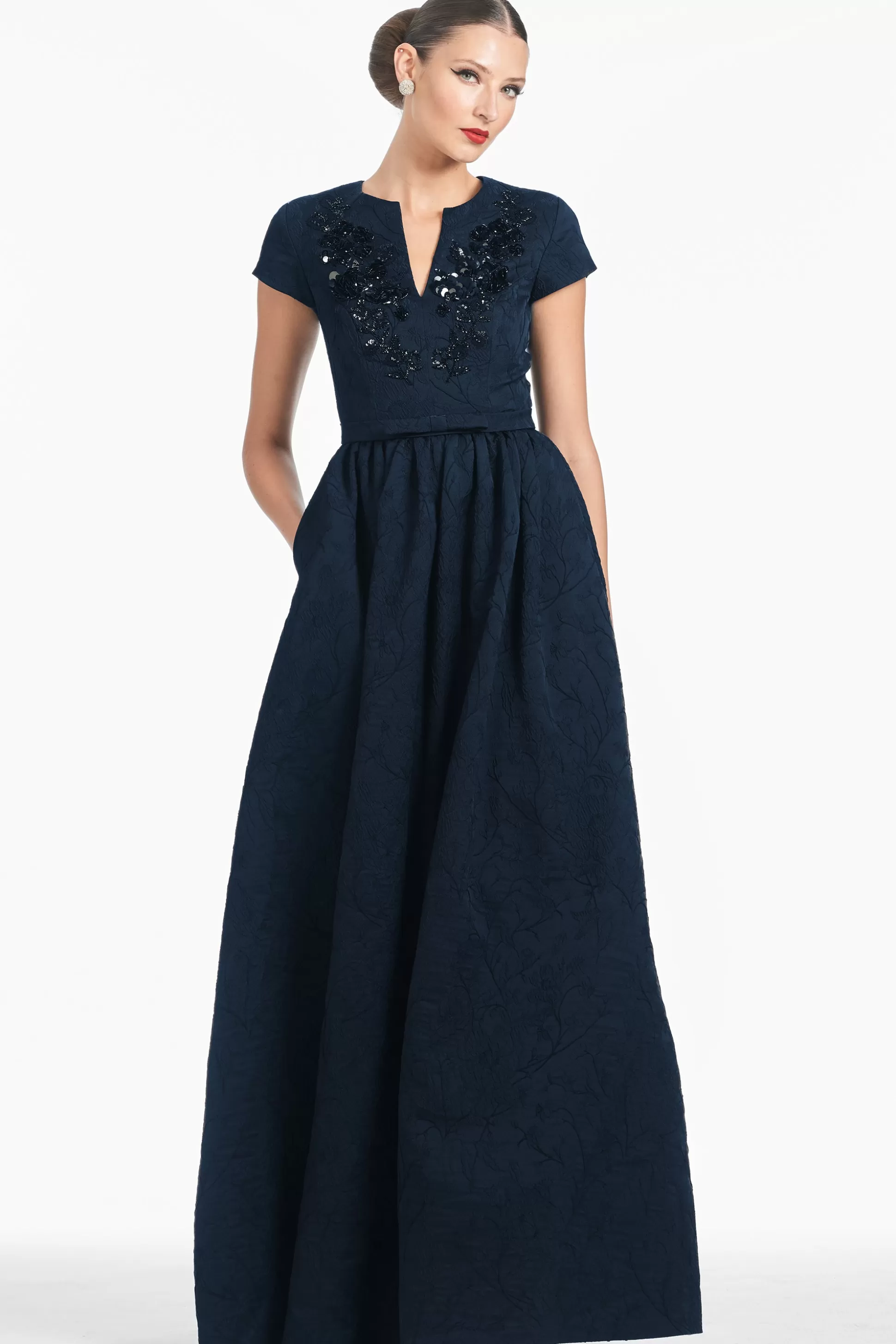 Sachin & Babi Cap Sleeve<Estelle Gown - Poseidon