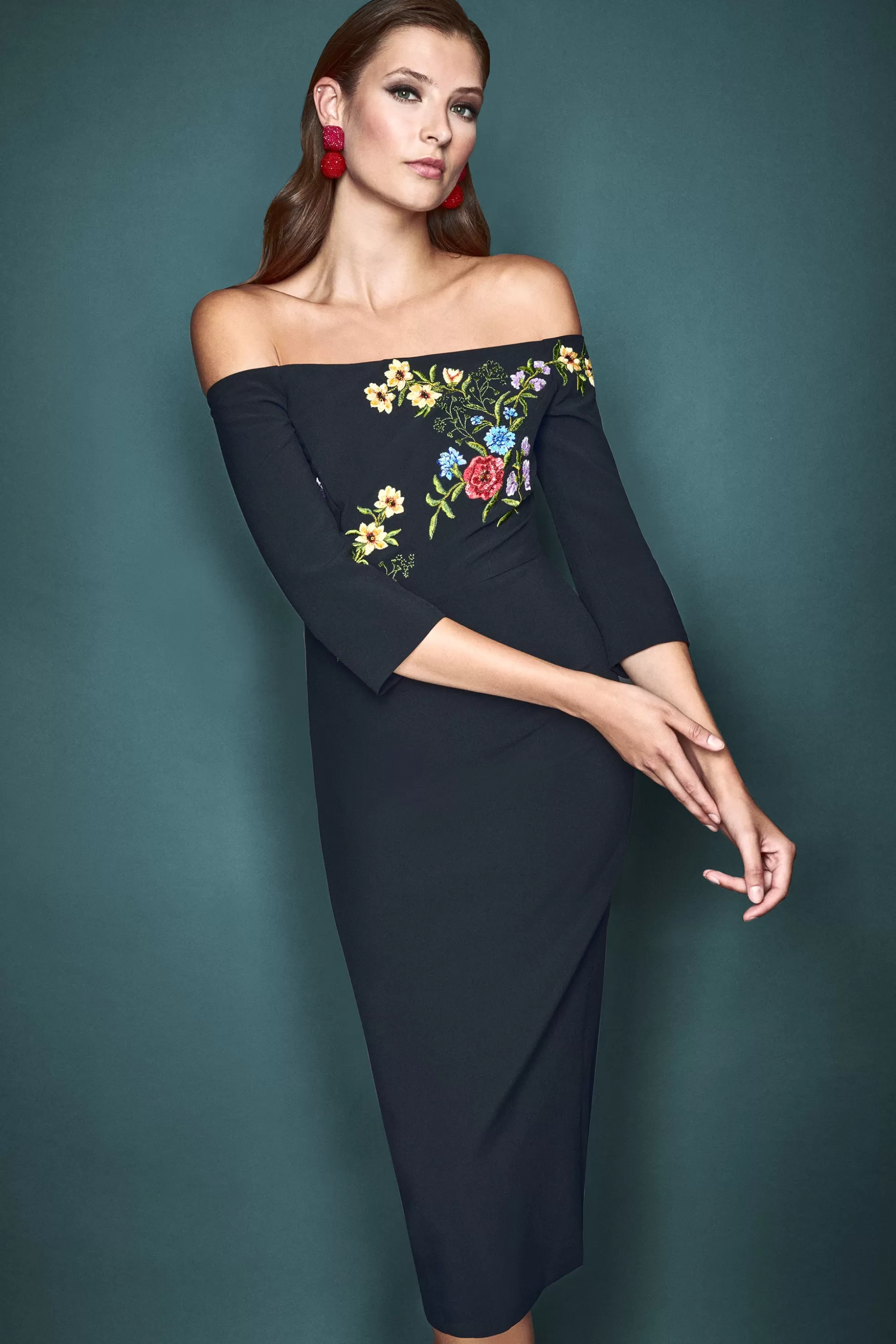 Sachin & Babi Midi<Fatima Dress - Noir Bouquet Noirbouquet