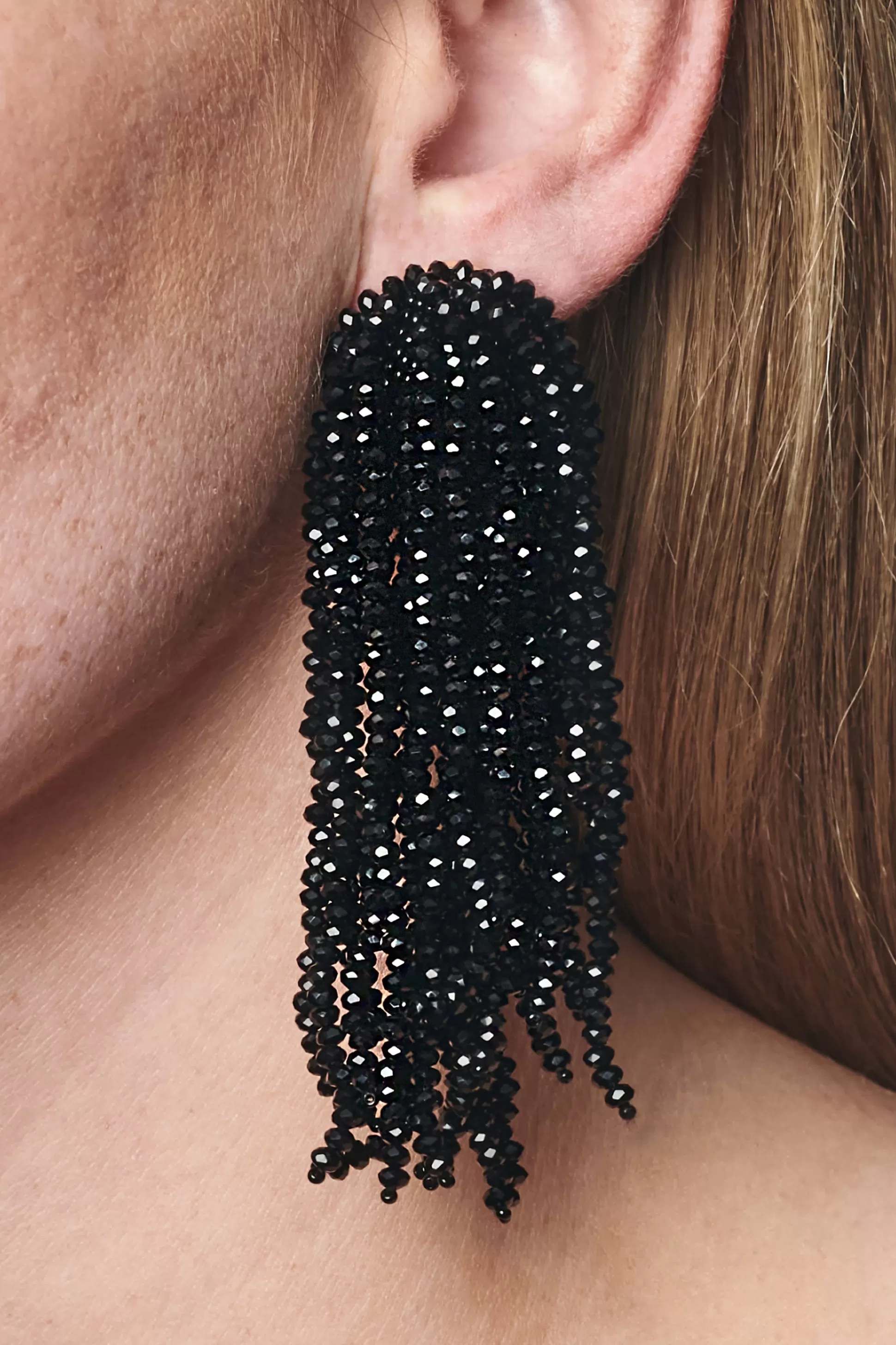 Sachin & Babi Earrings<Fountain Earrings - Faceted Beads Black