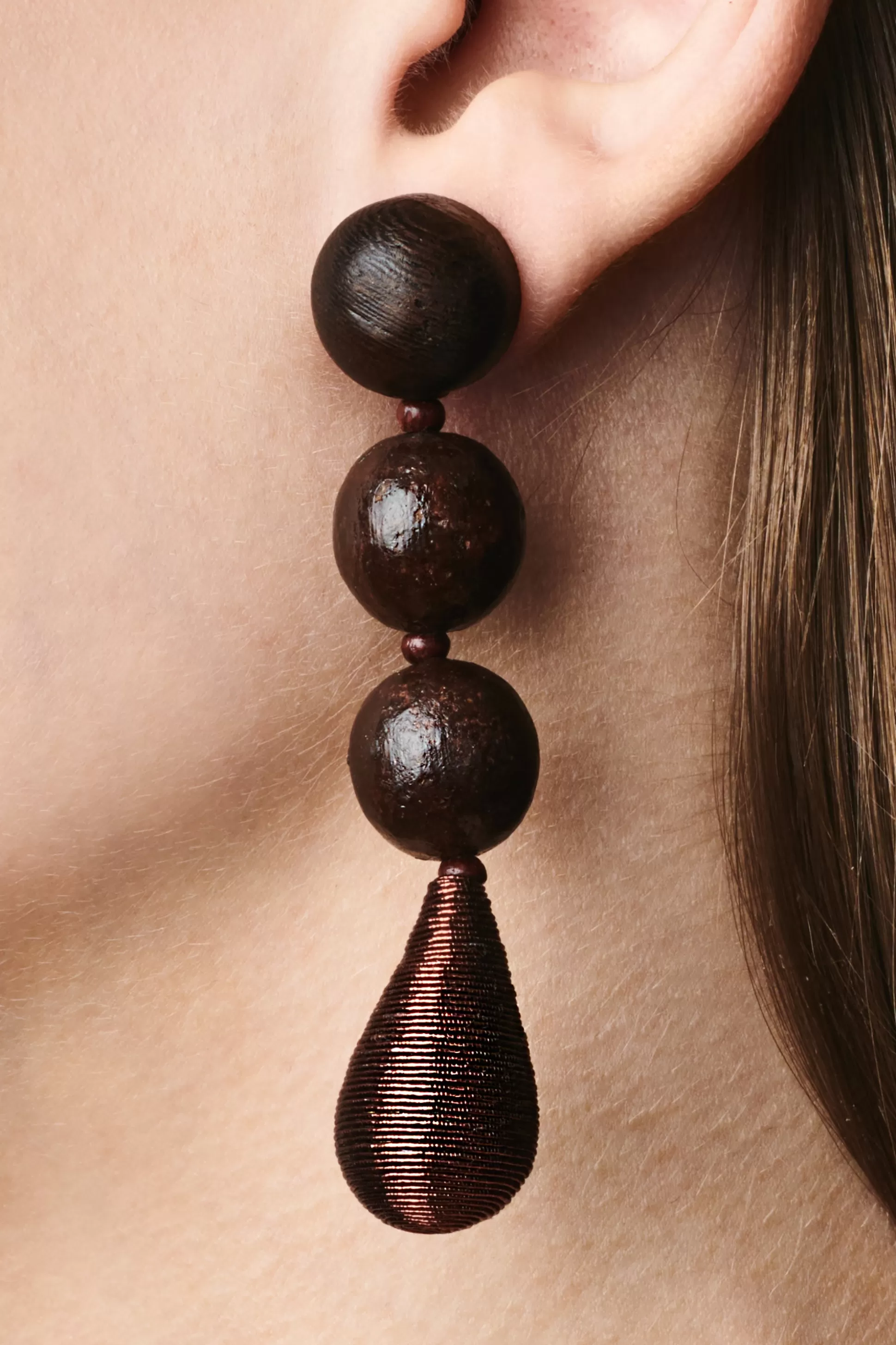 Sachin & Babi Earrings<Frida Earrings - Wood Robleswood&metallicbronze