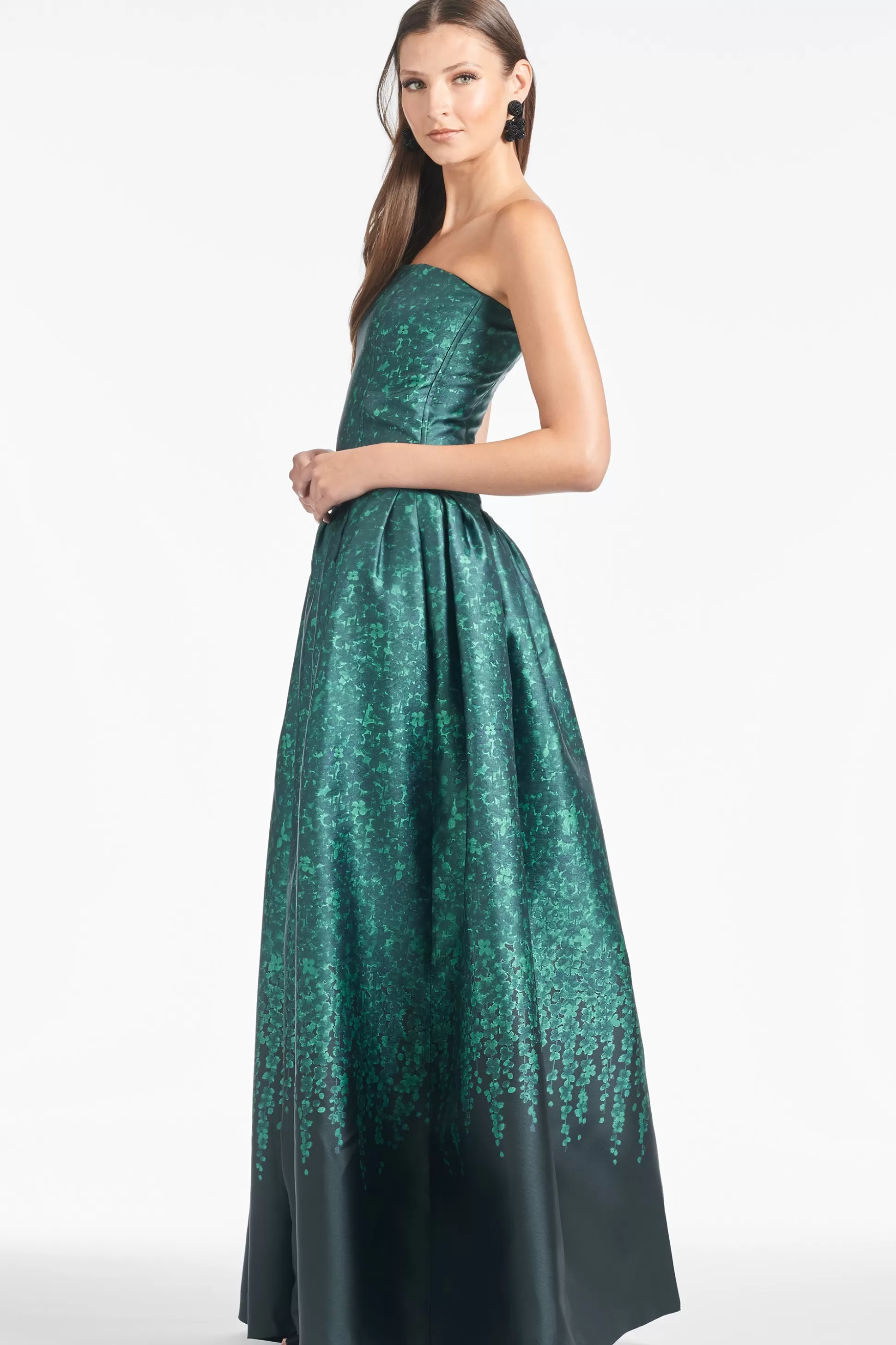 Sachin & Babi Strapless<Georgina Gown - Emerald Wisteria Emeraldwisteria