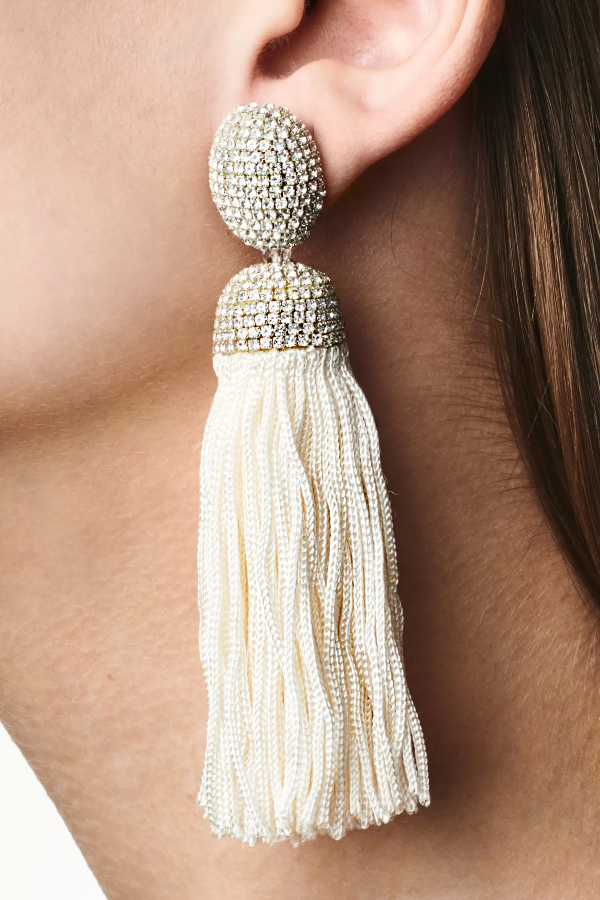 Sachin & Babi Earrings<Hilary Earrings - Crystals / Thread Ivory