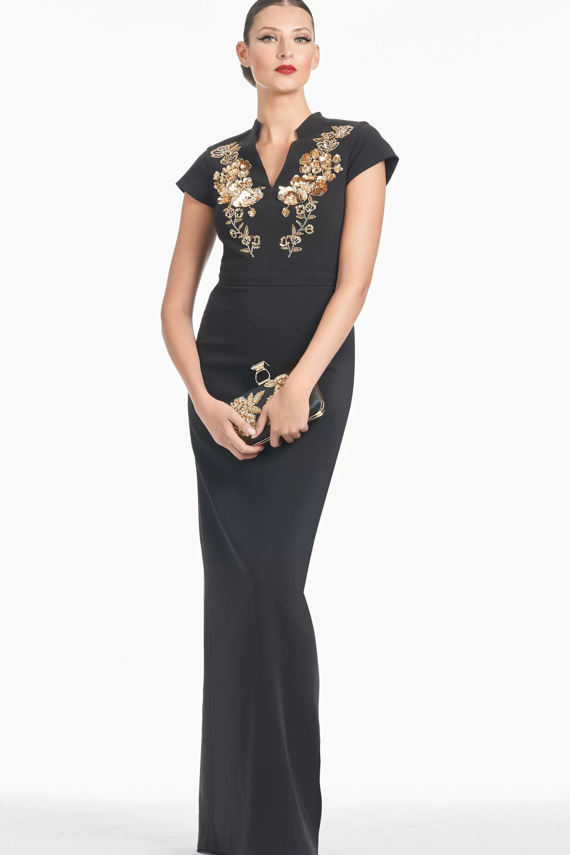 Sachin & Babi Cap Sleeve<Hudson Gown - Black