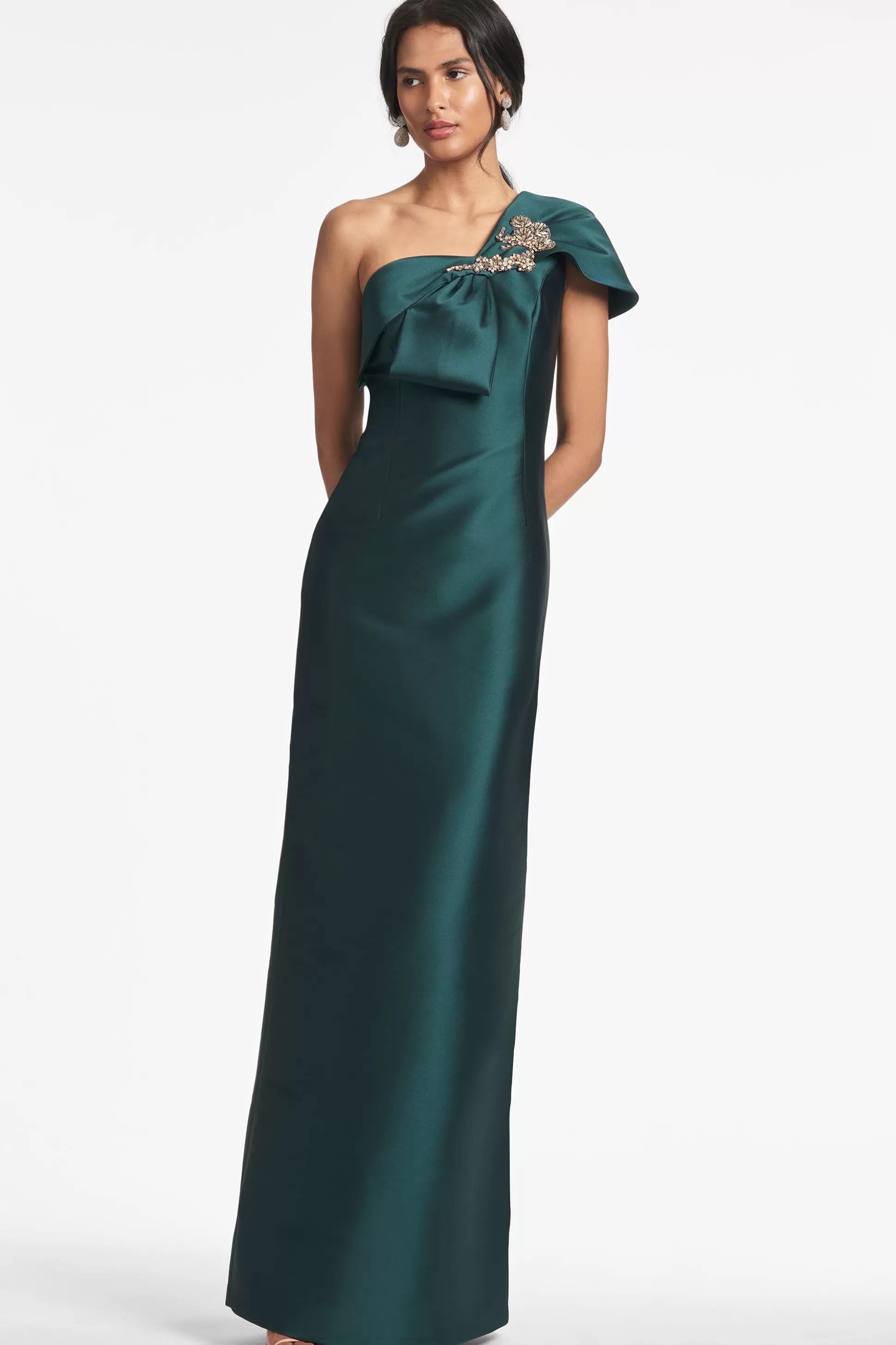 Sachin & Babi One Shoulder<Ines Gown - Forest Green Forestgreen