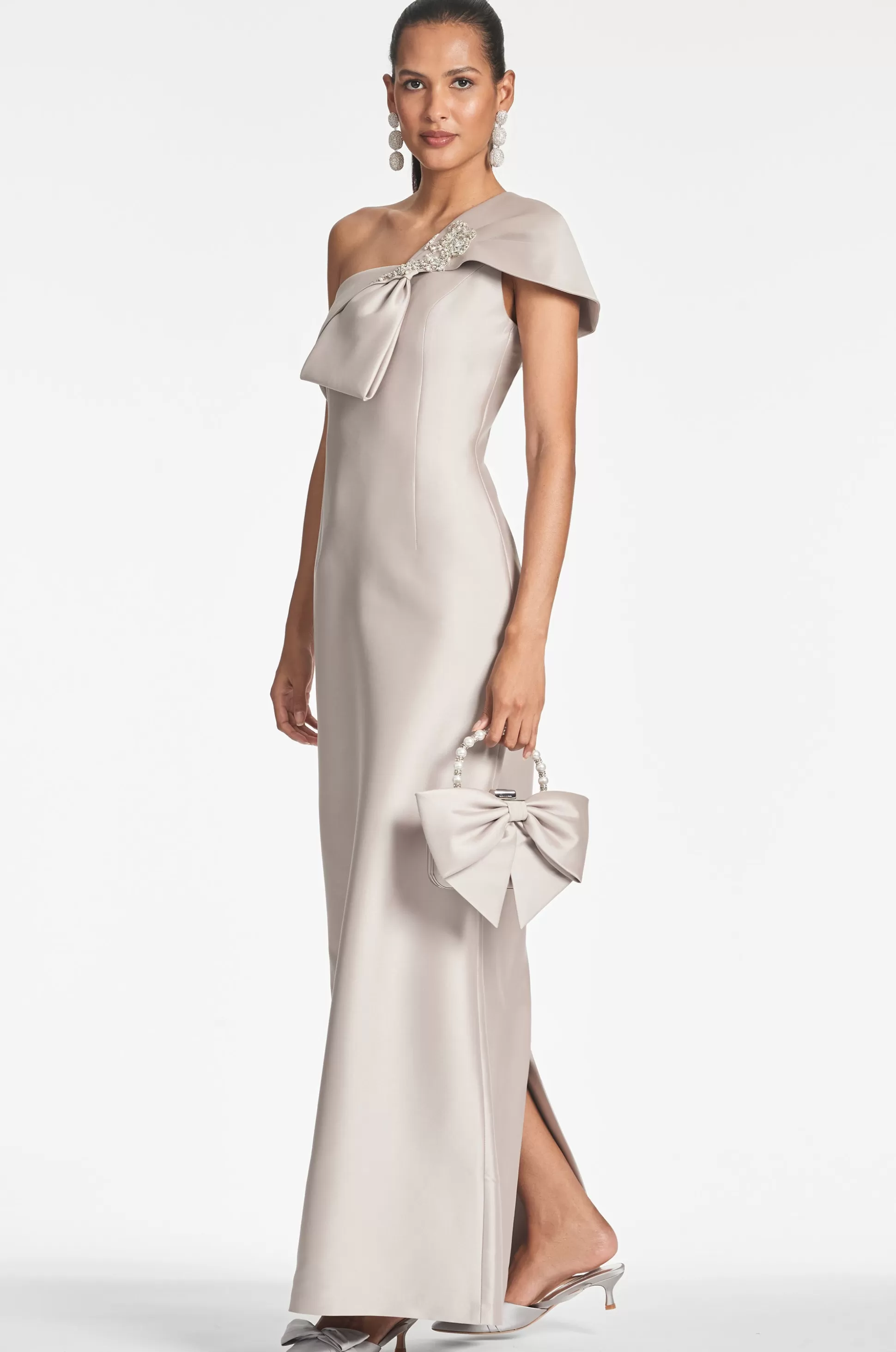 Sachin & Babi One Shoulder<Ines Gown - Frosty Pewter Frostypewter