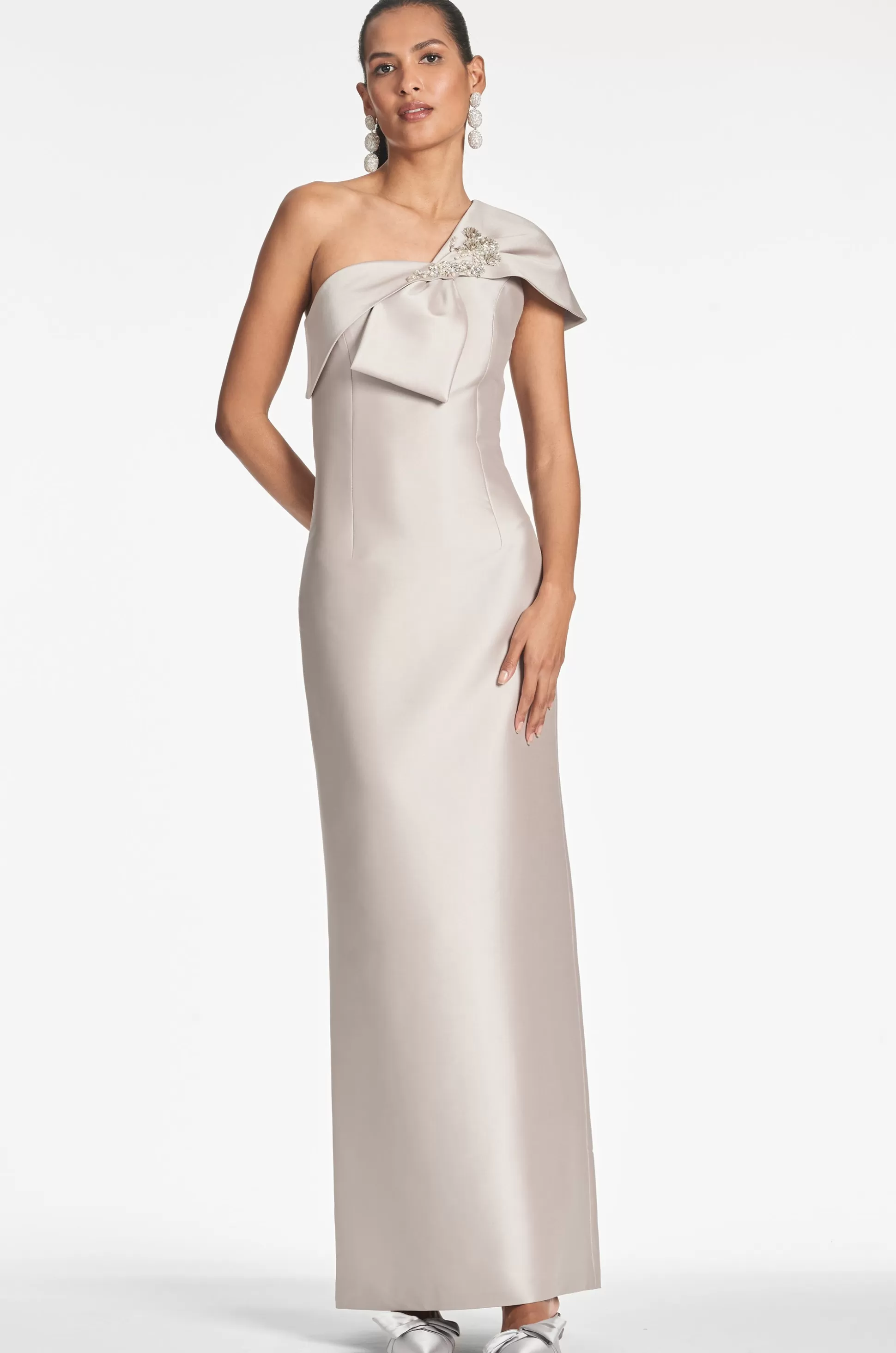 Sachin & Babi One Shoulder<Ines Gown - Frosty Pewter Frostypewter