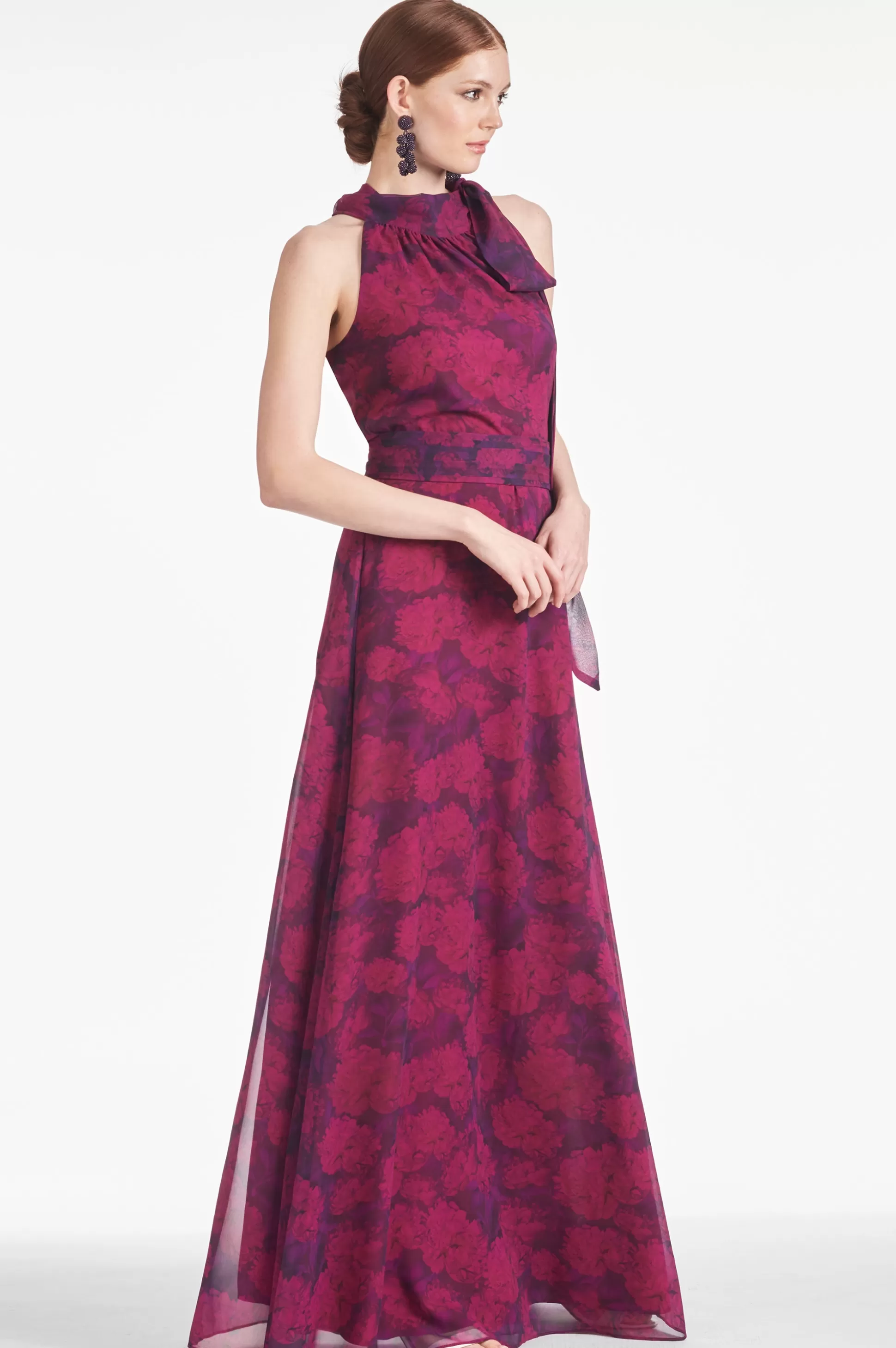 Sachin & Babi Plus Sizes | Sleeveless<Kayla Gown - Magenta Bloom Magentabloom