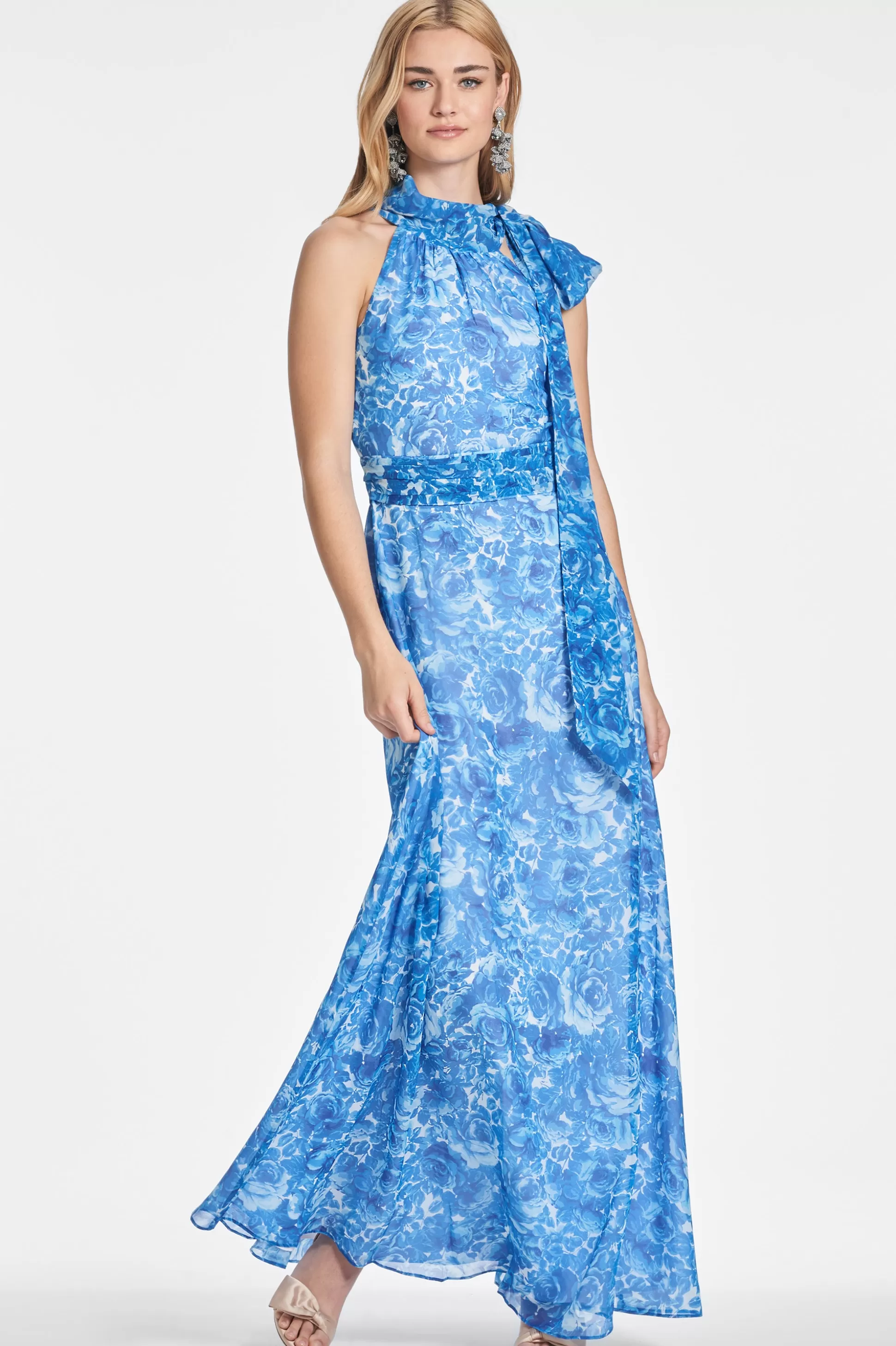 Sachin & Babi Plus Sizes | Sleeveless<Kayla Gown - Mediterranean Blooms Mediterraneanblooms