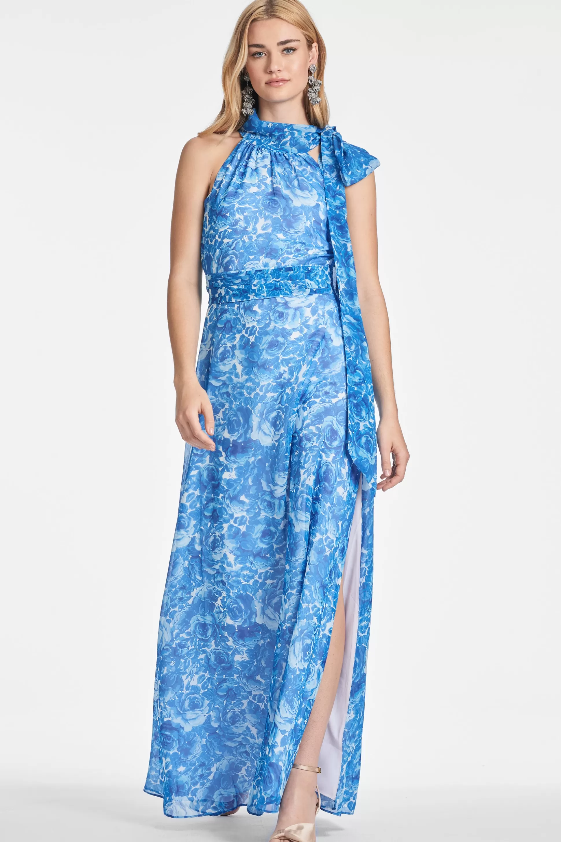 Sachin & Babi Plus Sizes | Sleeveless<Kayla Gown - Mediterranean Blooms Mediterraneanblooms