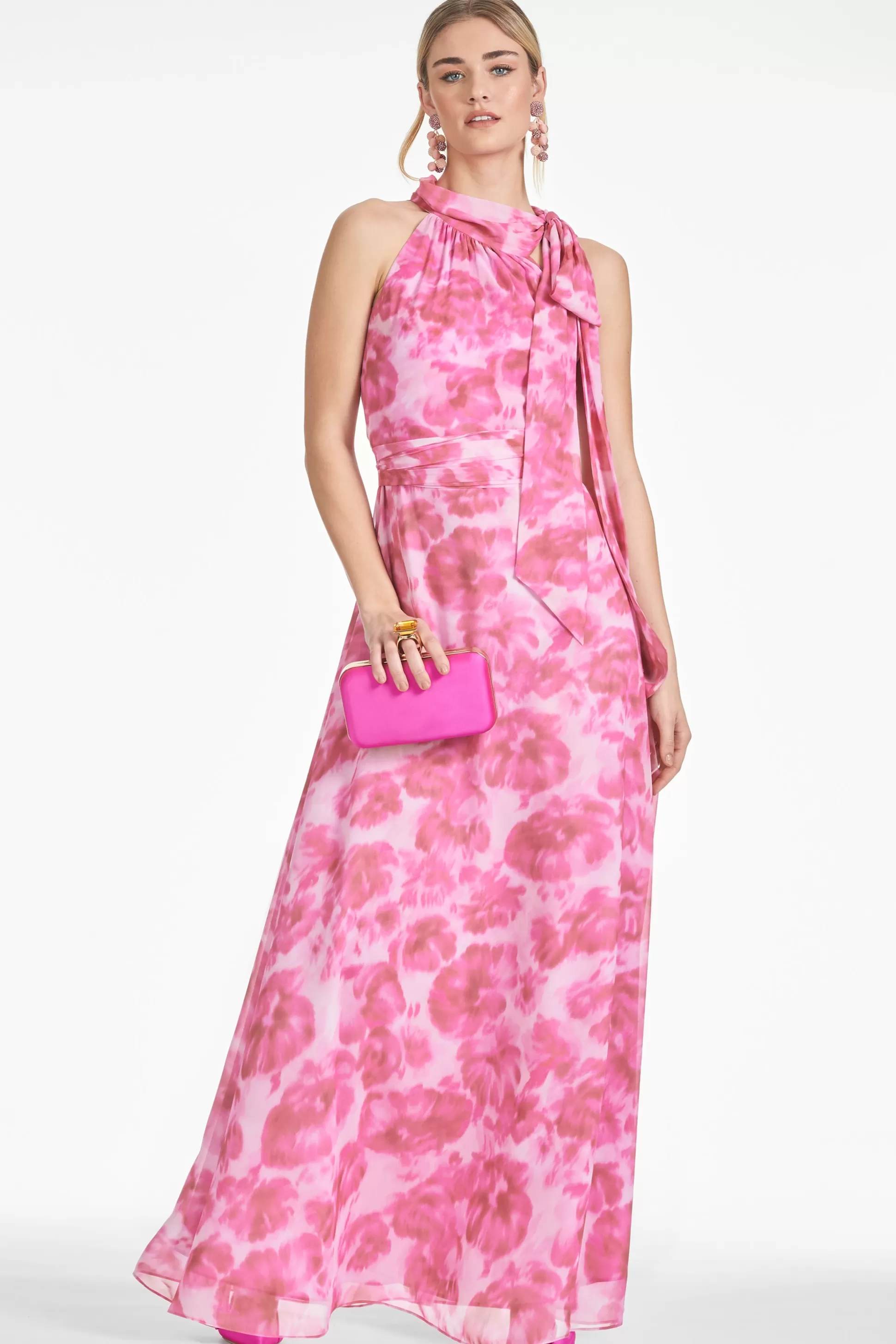 Sachin & Babi Sleeveless<Kayla Gown - Pink Fantasia Bloom Pinkfantasiabloom