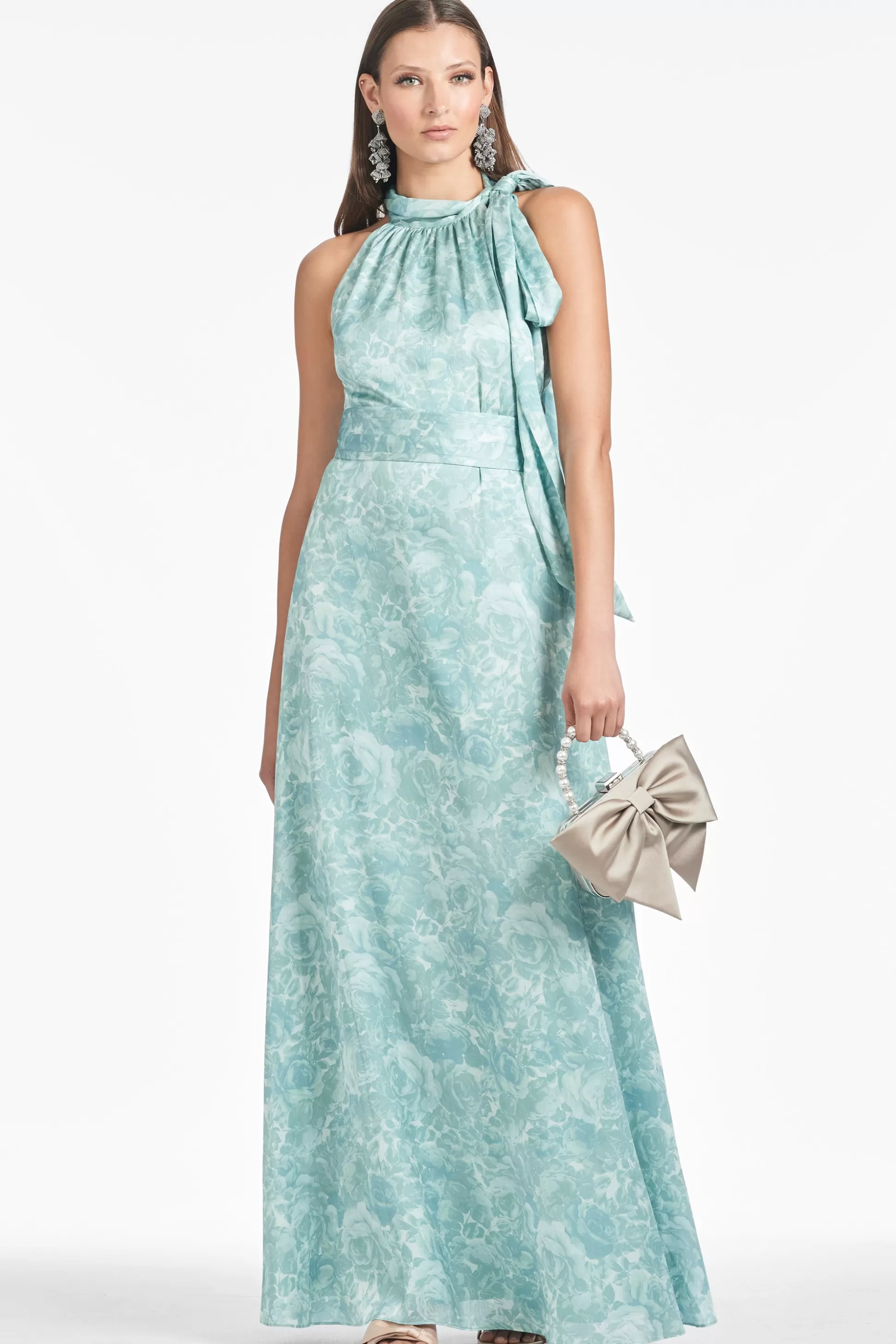 Sachin & Babi Sleeveless<Kayla Gown - Sage Painted Floral Sagepaintedfloral