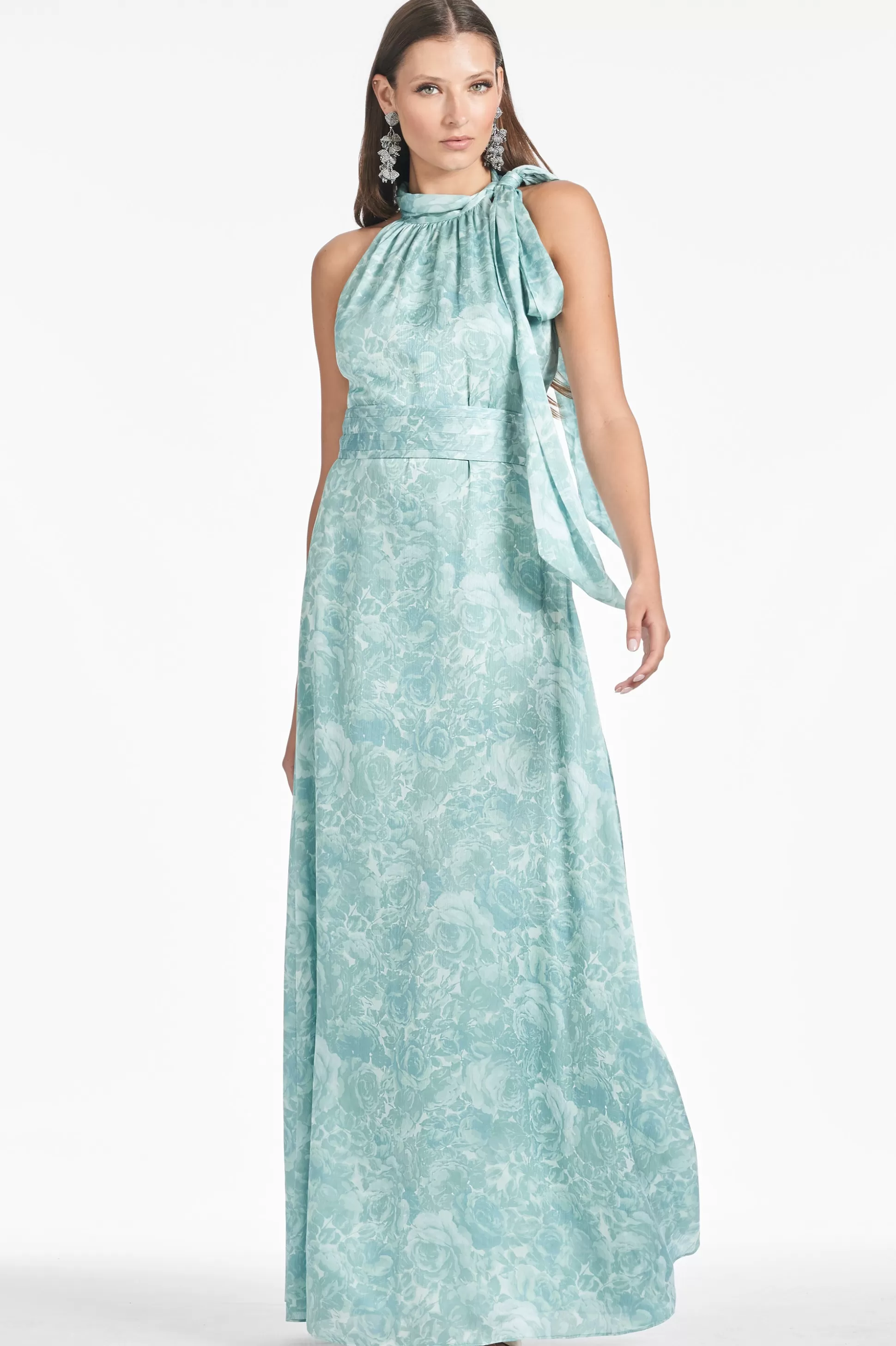 Sachin & Babi Sleeveless<Kayla Gown - Sage Painted Floral Sagepaintedfloral