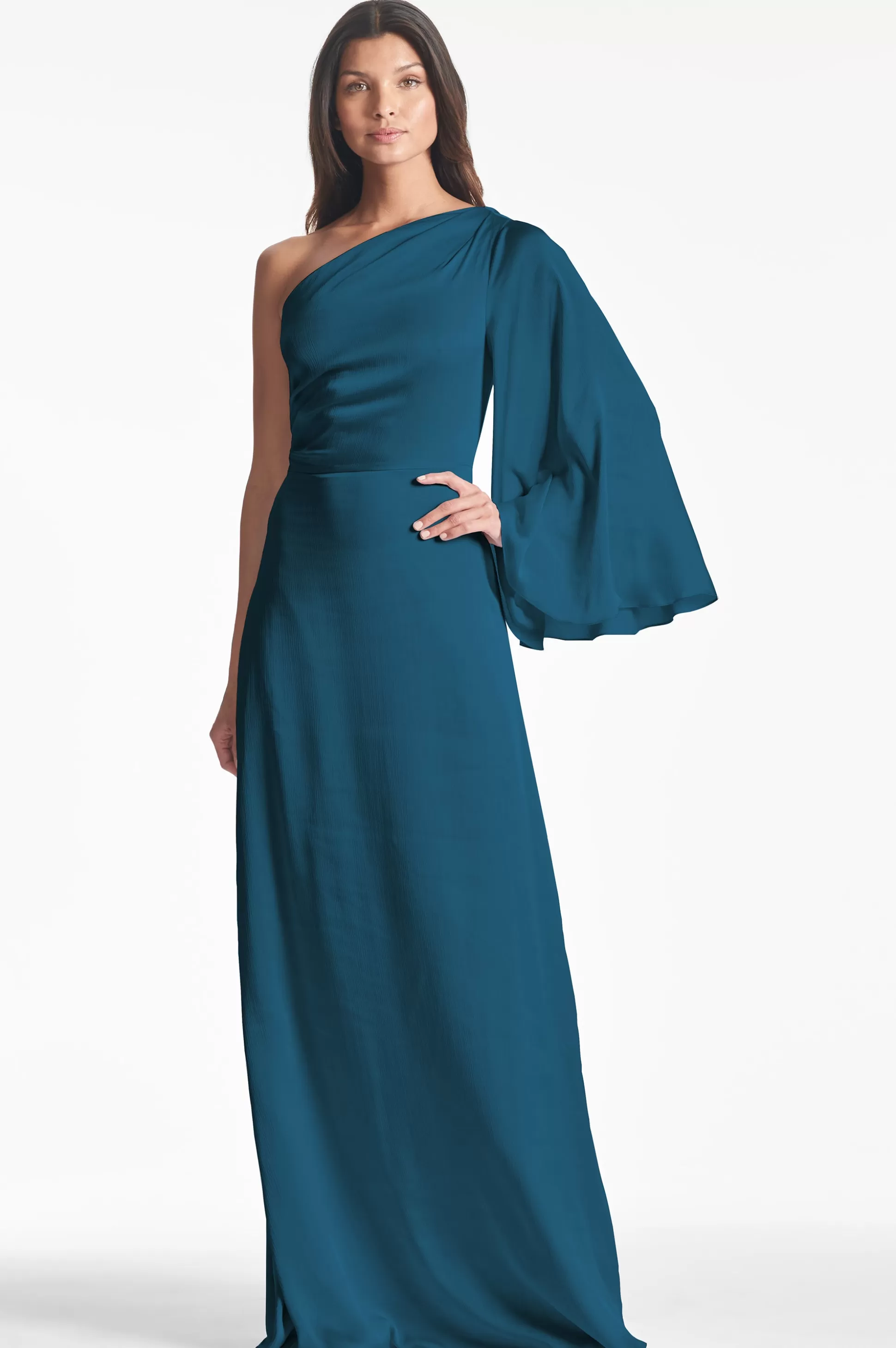 Sachin & Babi Long Sleeve | One Shoulder<Keely Gown - Bottle Green Bottlegreen