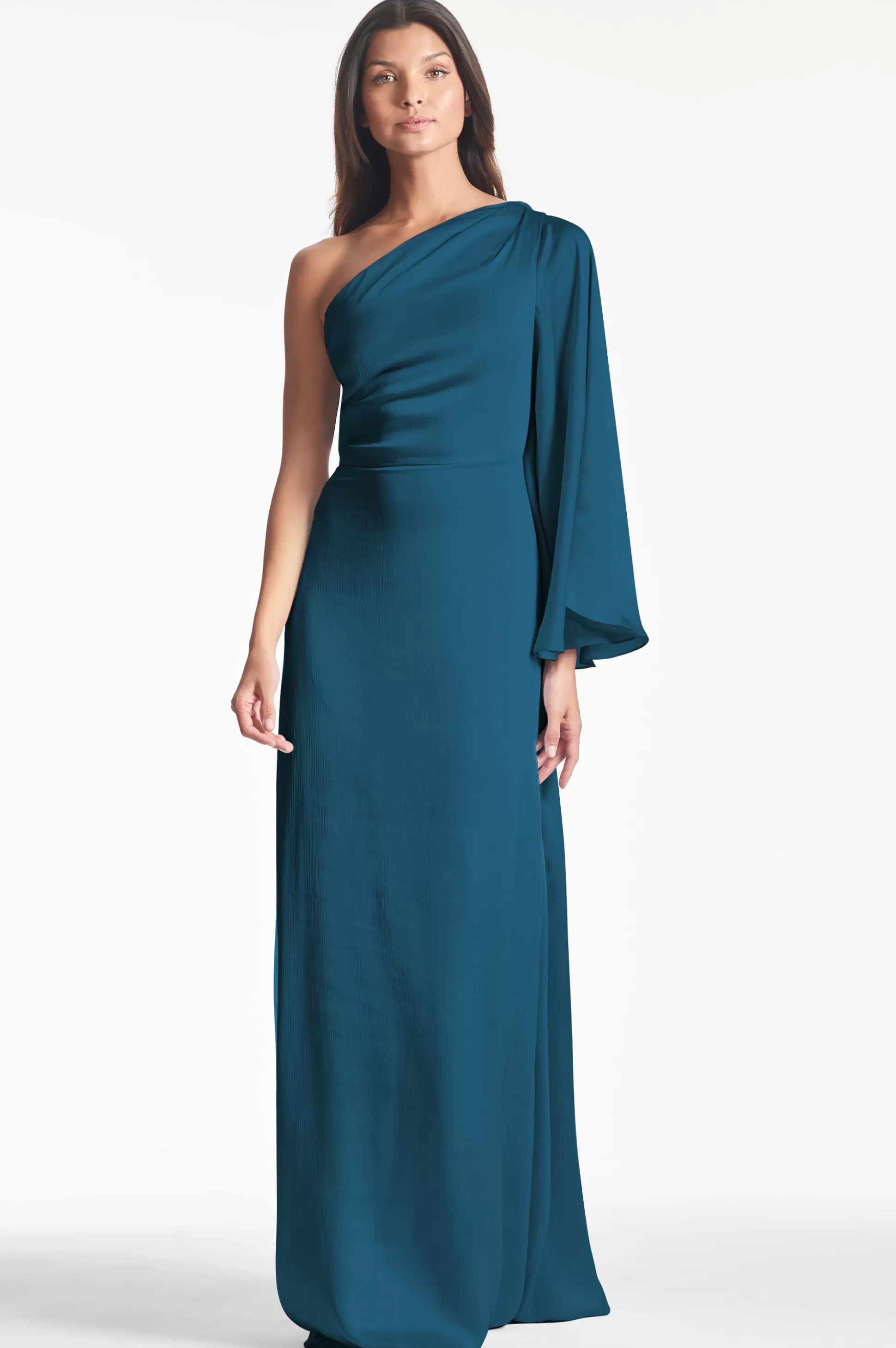 Sachin & Babi Long Sleeve | One Shoulder<Keely Gown - Bottle Green Bottlegreen