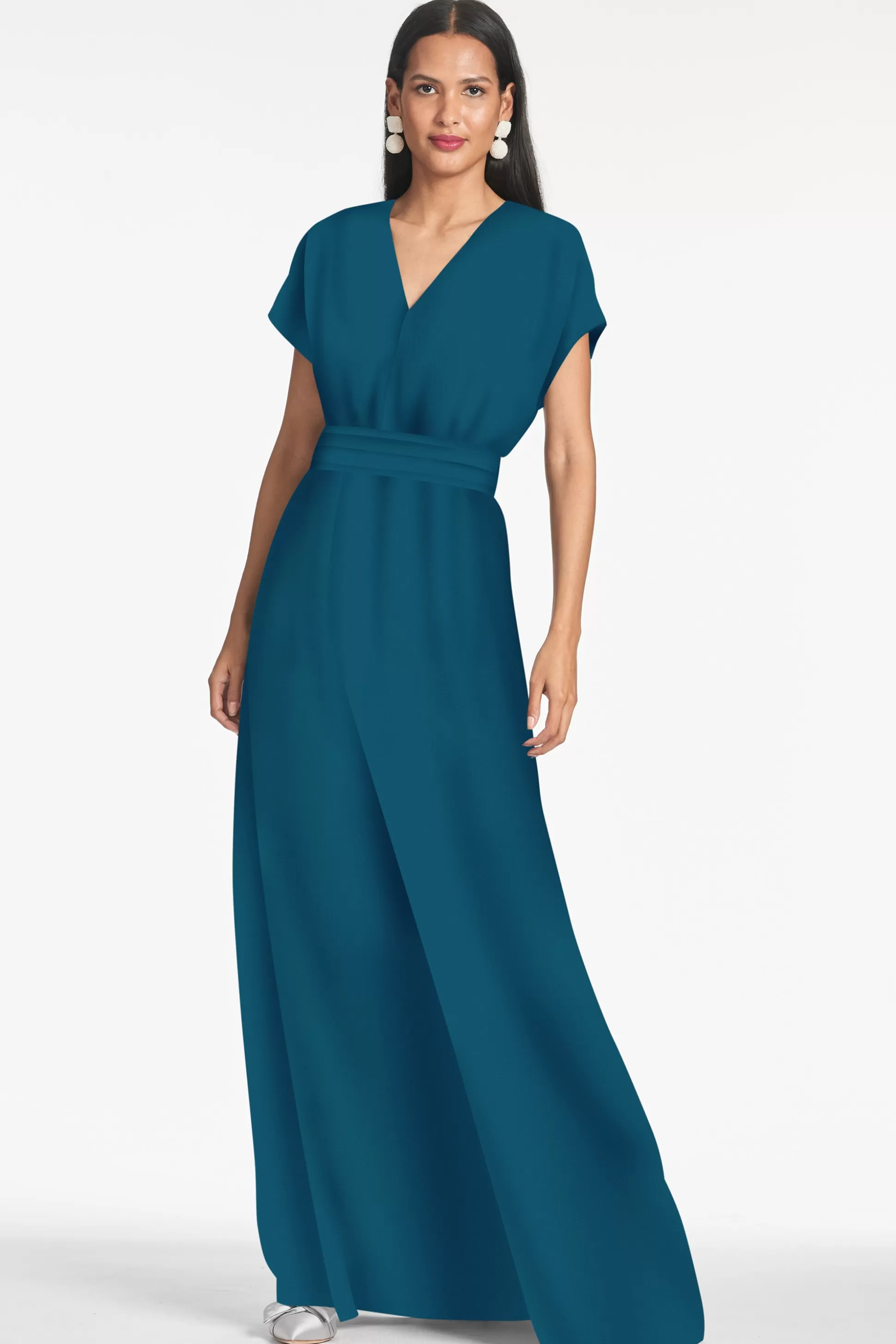 Sachin & Babi Short Sleeve<Leah Gown - Bottle Green Bottlegreen