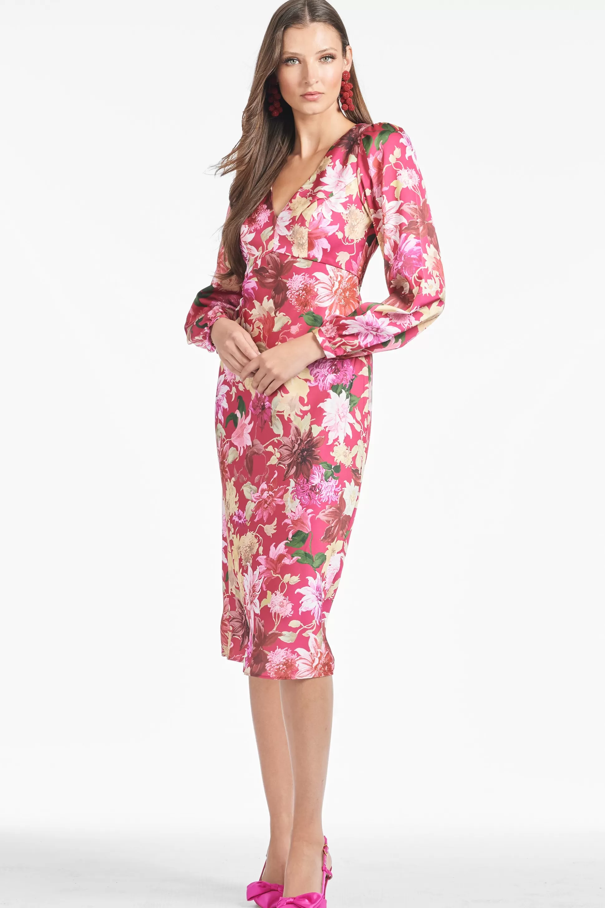 Sachin & Babi Plus Sizes | A-line<Lola Dress - Deep Pink Dahlia Deeppinkdahlia