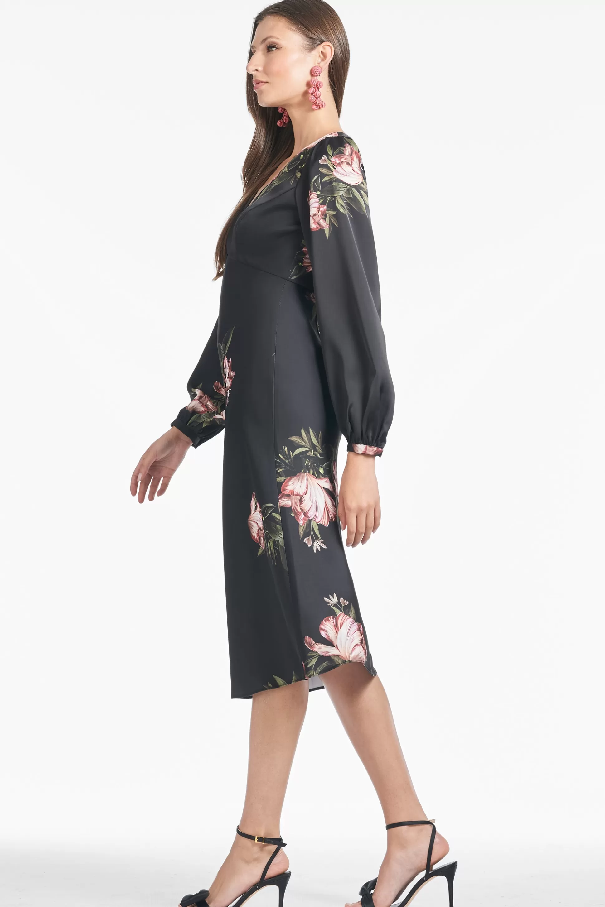 Sachin & Babi Plus Sizes | Midi<Lola Dress - Noir Blossom Noirblossom