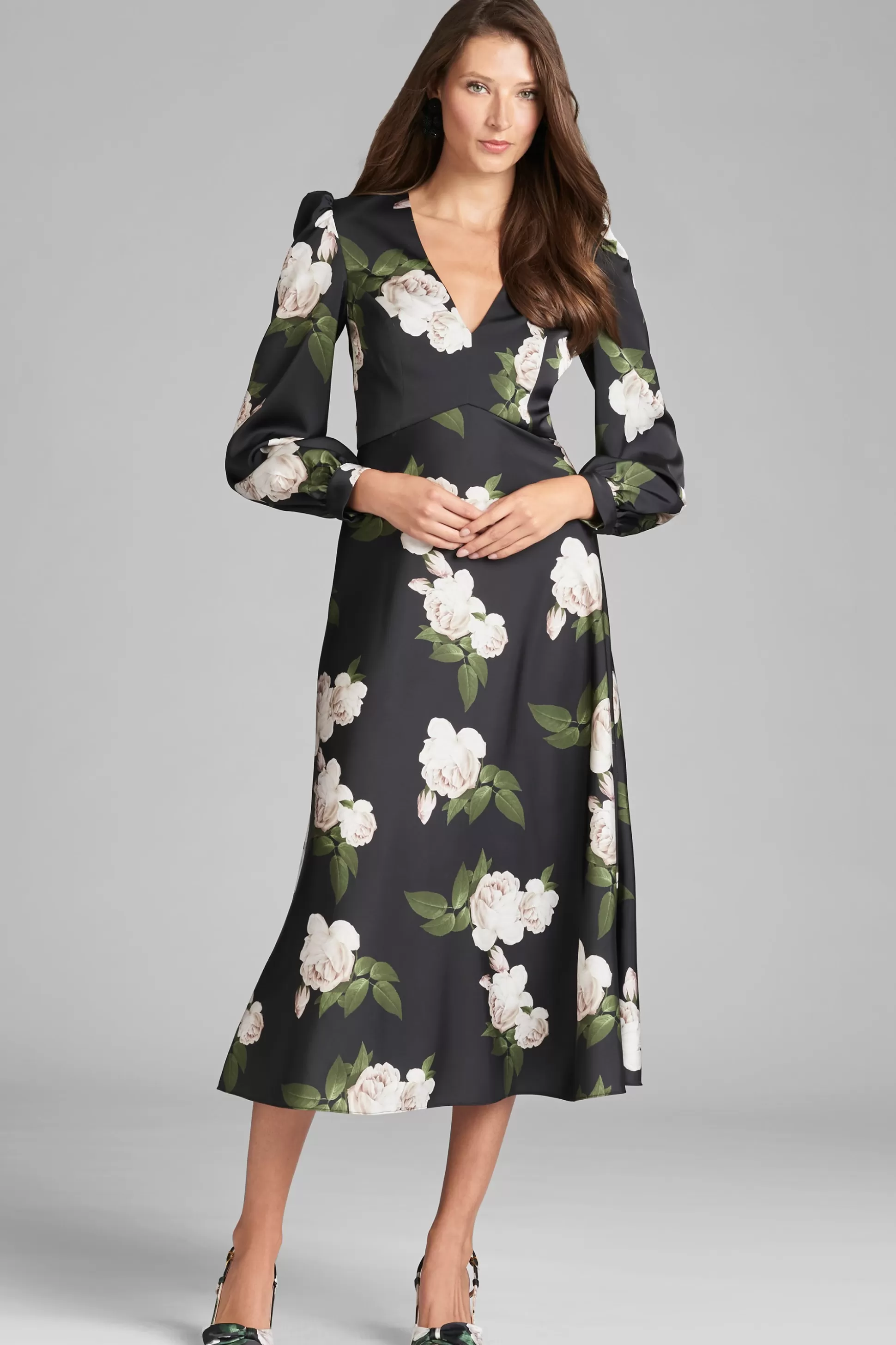 Sachin & Babi A-line | Midi<Lola Dress - Obsidian Blooms Obsideonblooms