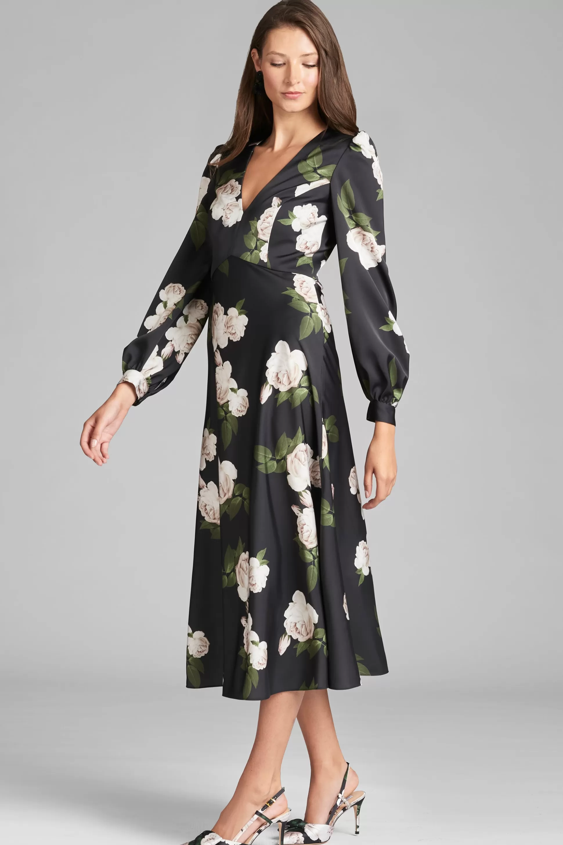 Sachin & Babi A-line | Midi<Lola Dress - Obsidian Blooms Obsideonblooms