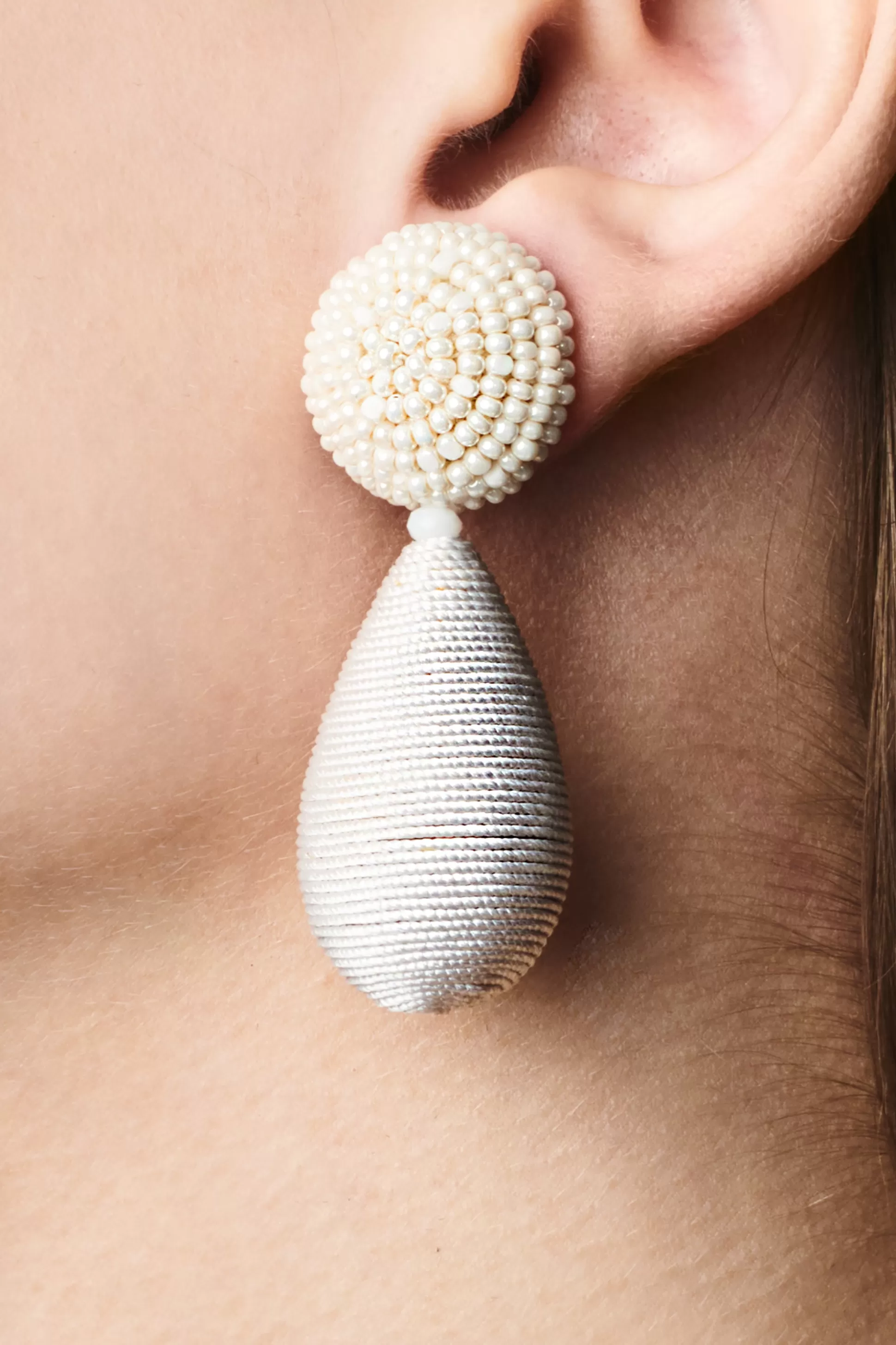 Sachin & Babi Earrings<Lottie Earrings - Smooth Beads / Thread Ivory