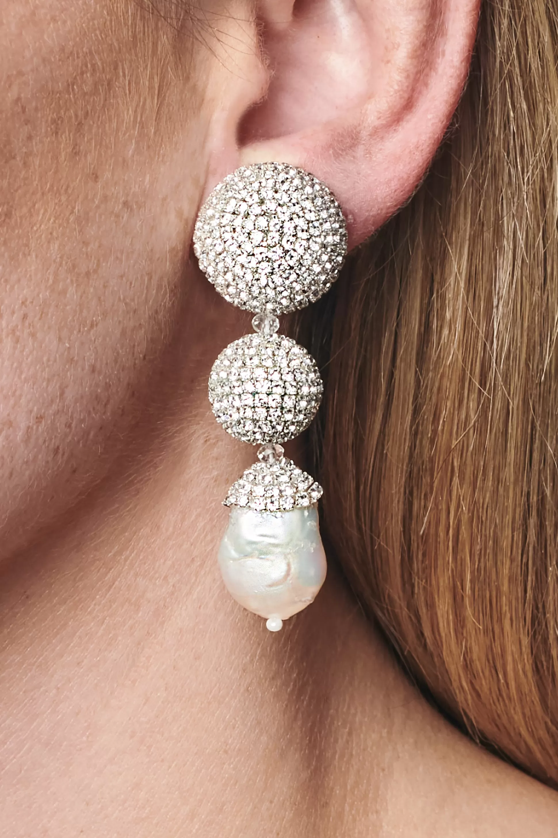 Sachin & Babi Earrings<Maribel Earrings - Crystals / Baroque Pearl