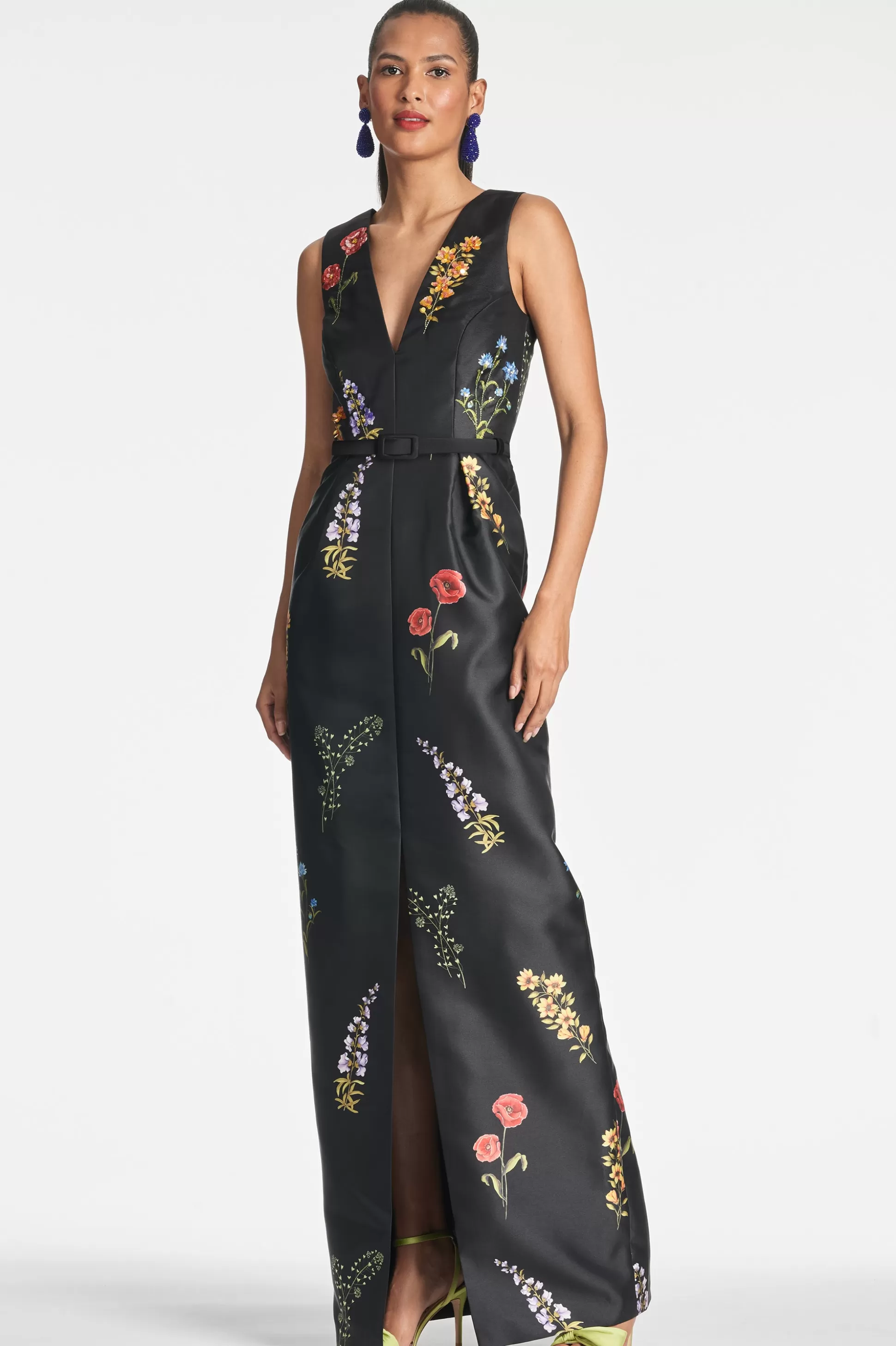 Sachin & Babi Sleeveless<Marsden Gown - Noir Bouquet Noirbouquet