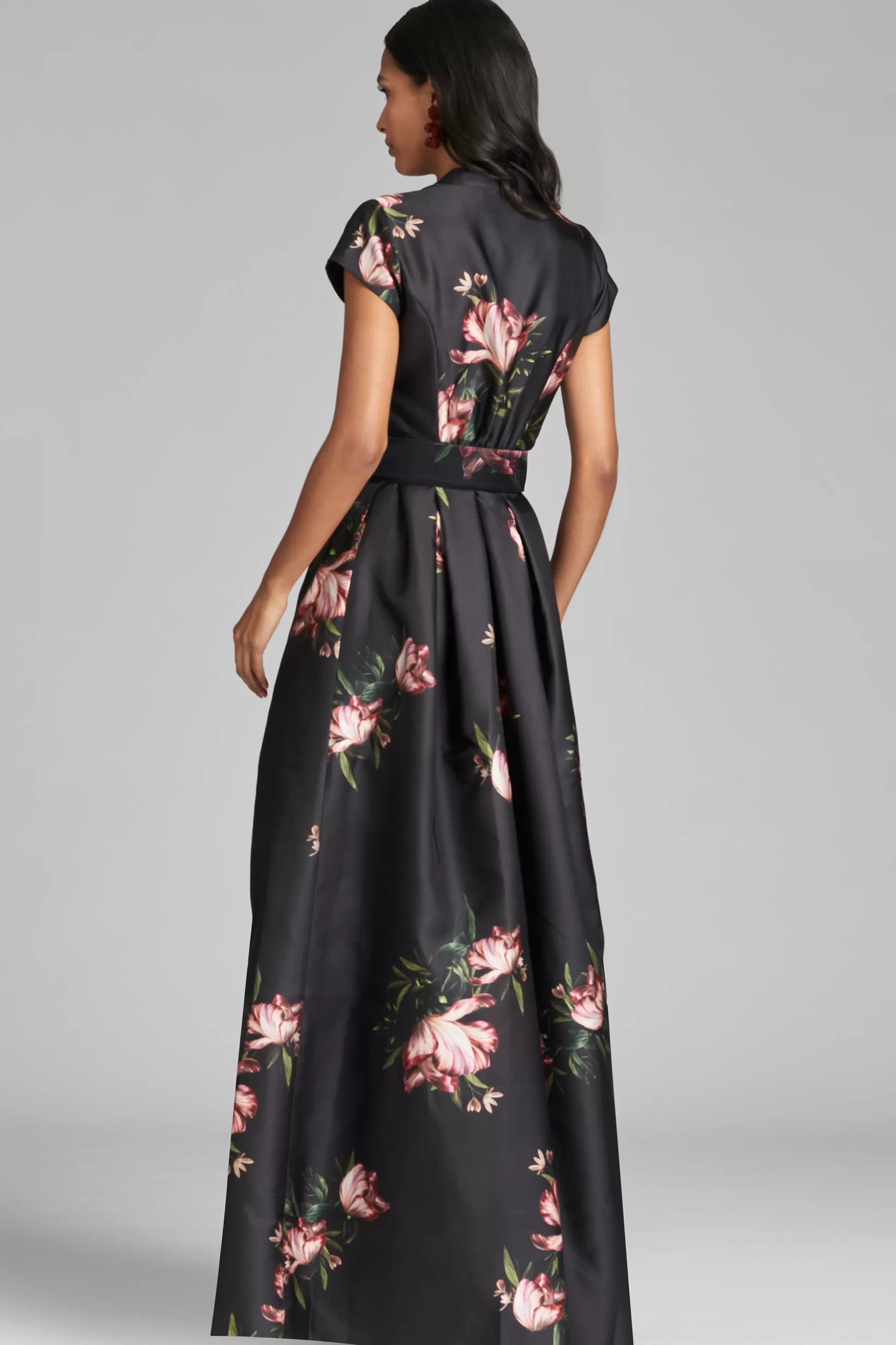 Sachin & Babi Cap Sleeve<Marta Gown - Noir Blossom Noirblossom